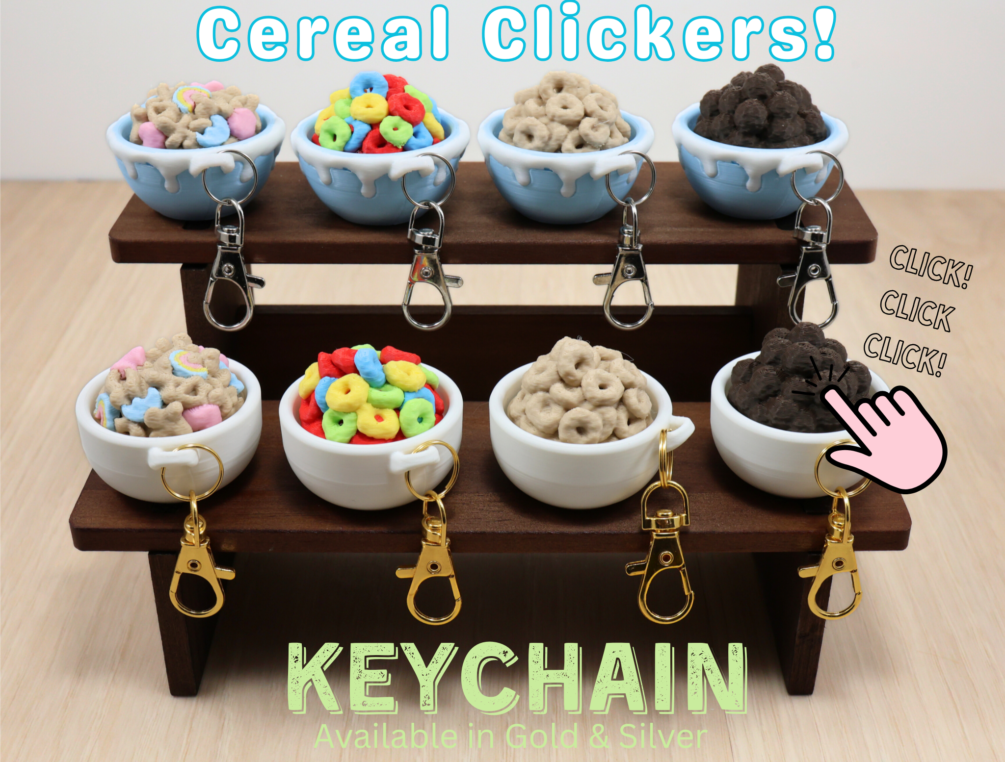 Ultimate Cereal Clicker - 3D Printed Fidget Keychain
