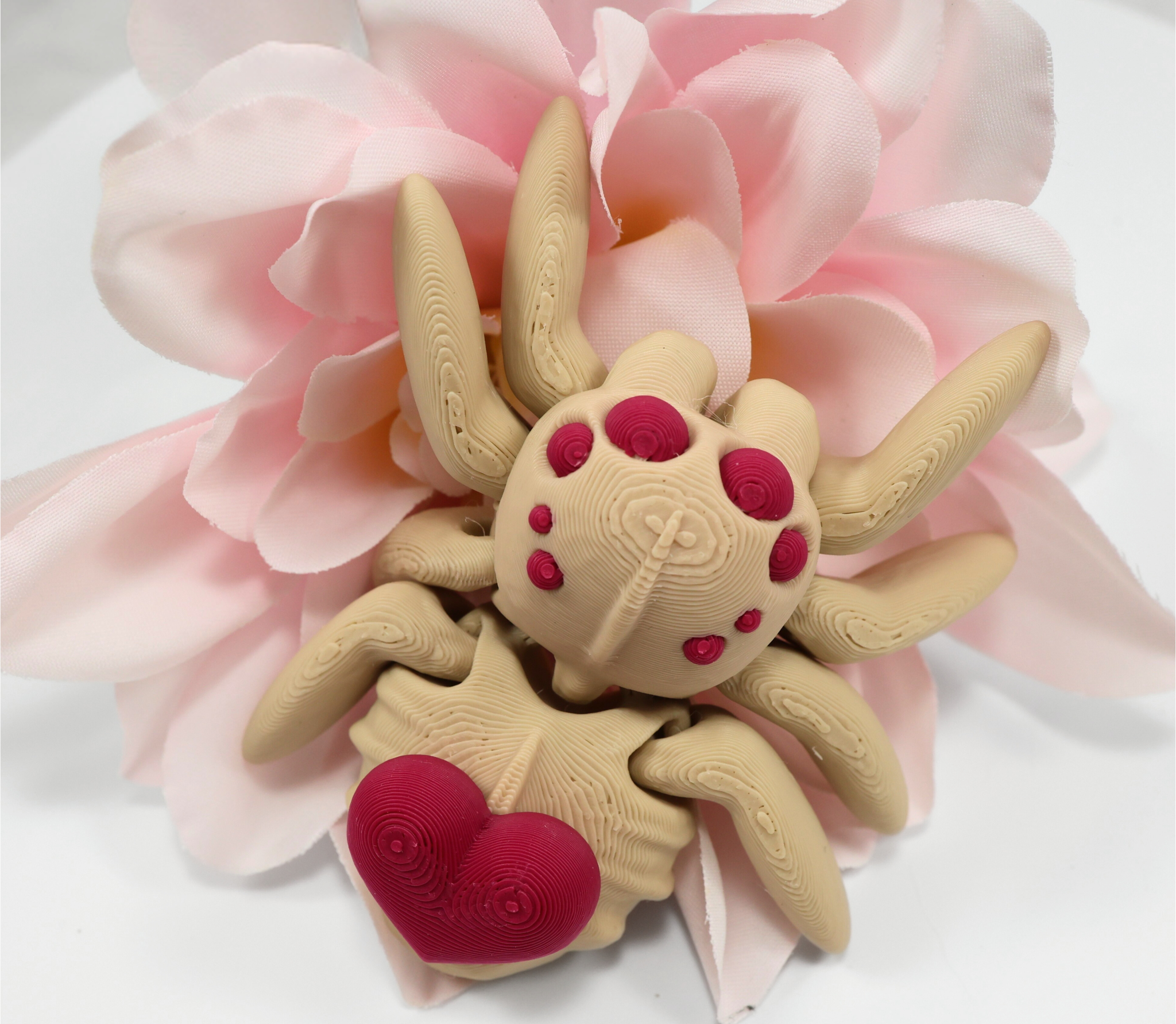 Articulated 3D Printed Heart Spider Fidget Sensory Toy