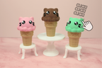 3D Printed Ice Cream Kitty Cone Clicker Fidget Toy