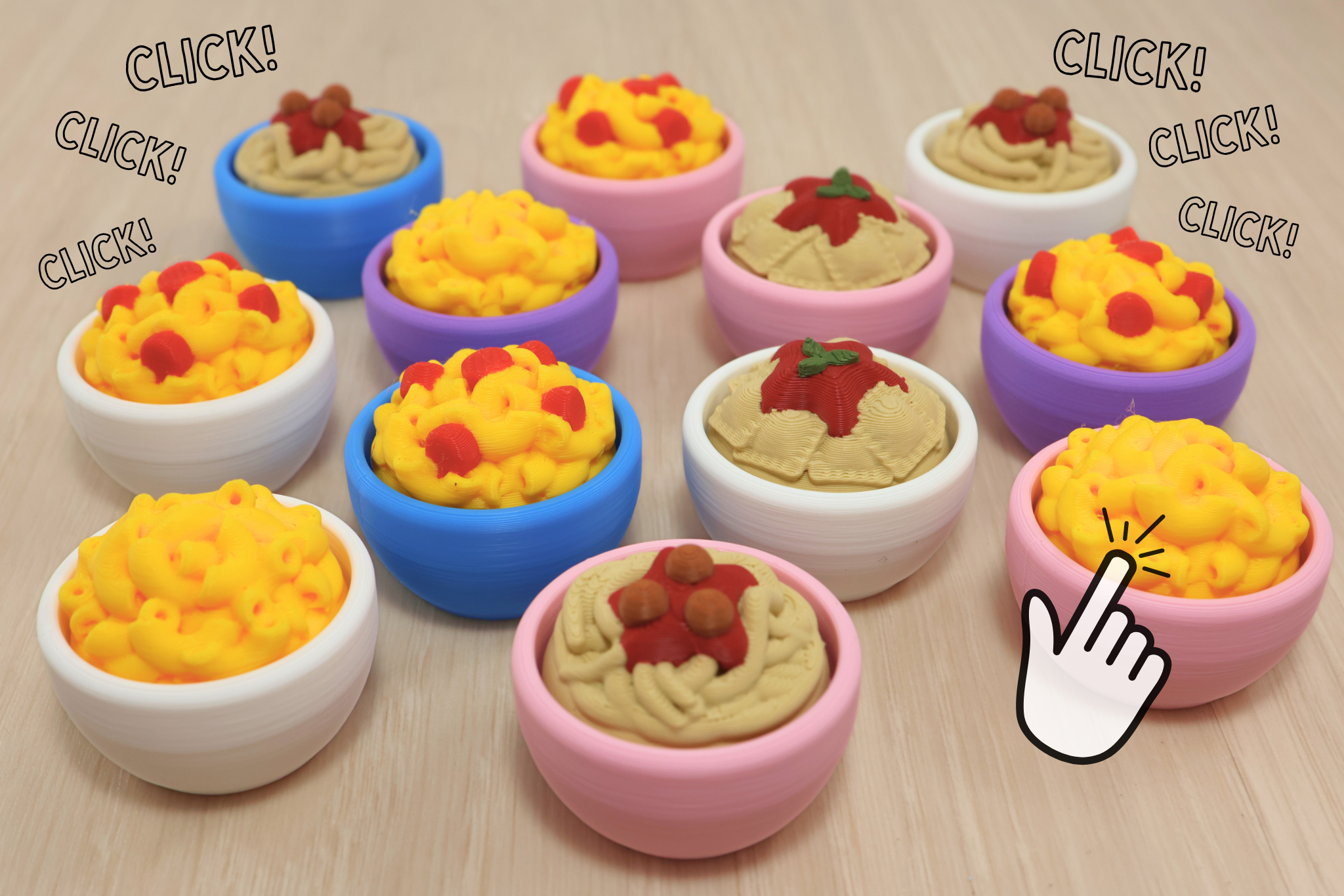 3D Printed Pasta Clicker Fidget Toy