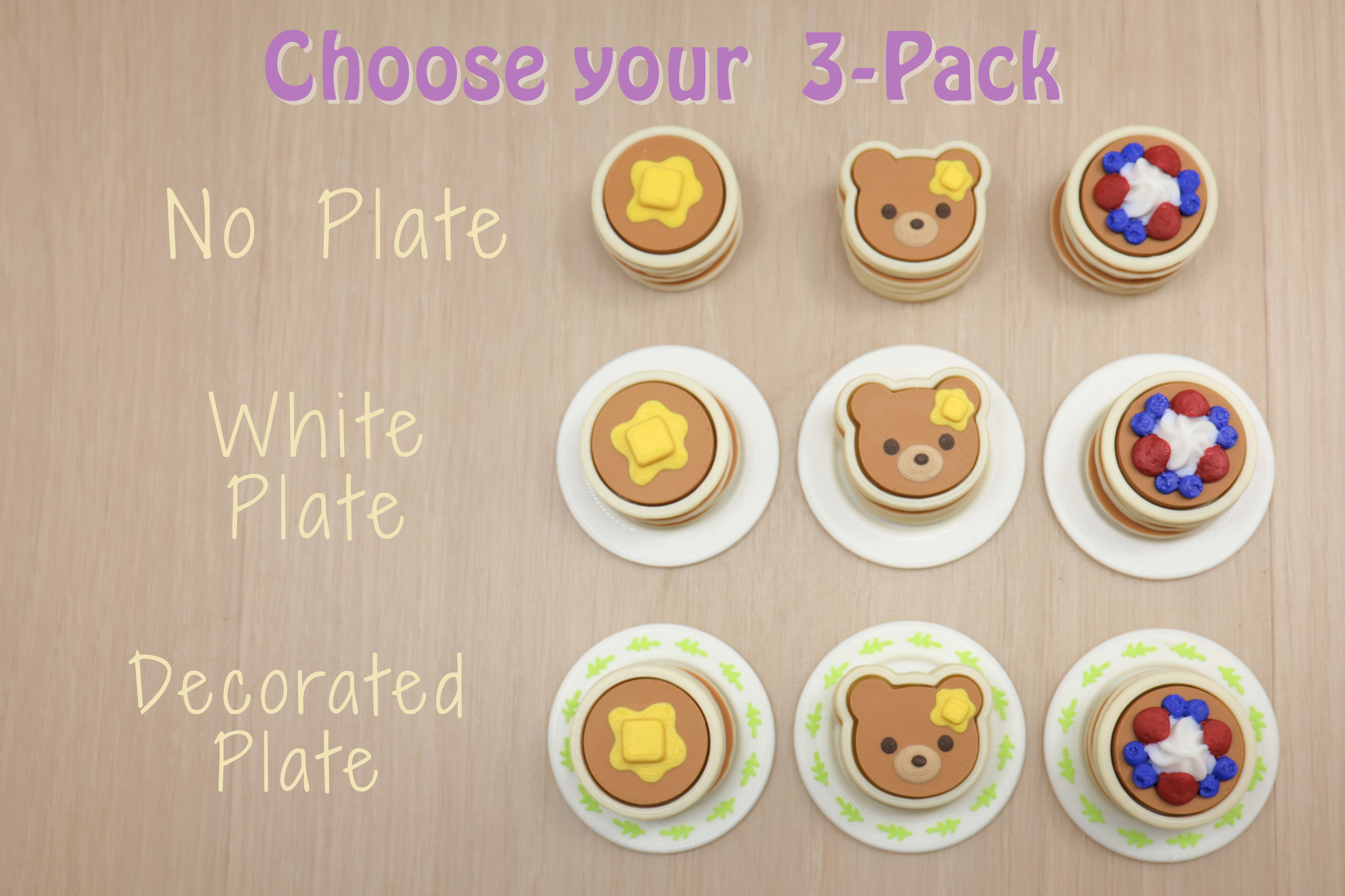 3D Printed 3-Pack Pancake Clicker Fidget Toy