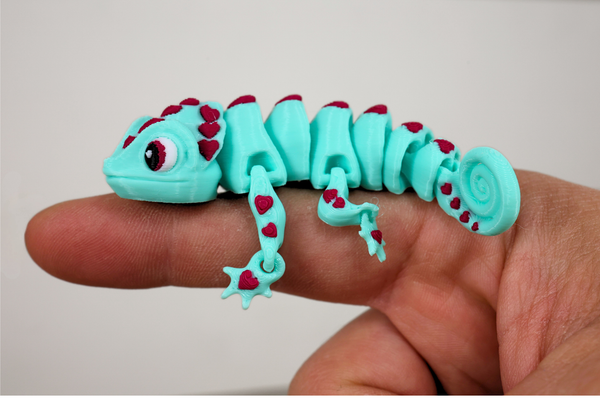 Articulated 3D Printed Crystal Chameleon - Flexible Fidget Toy