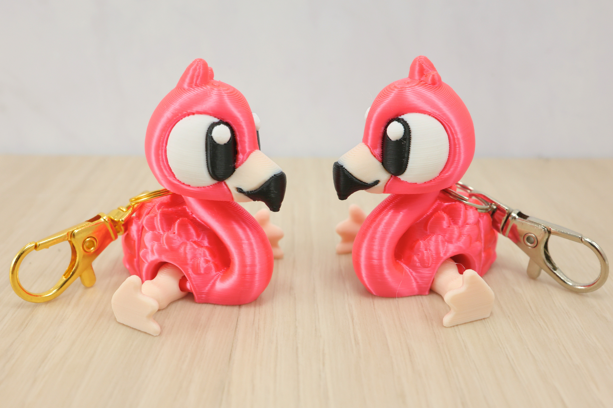 3D Printed Articulated Flamingo Keychain Fidget Toy