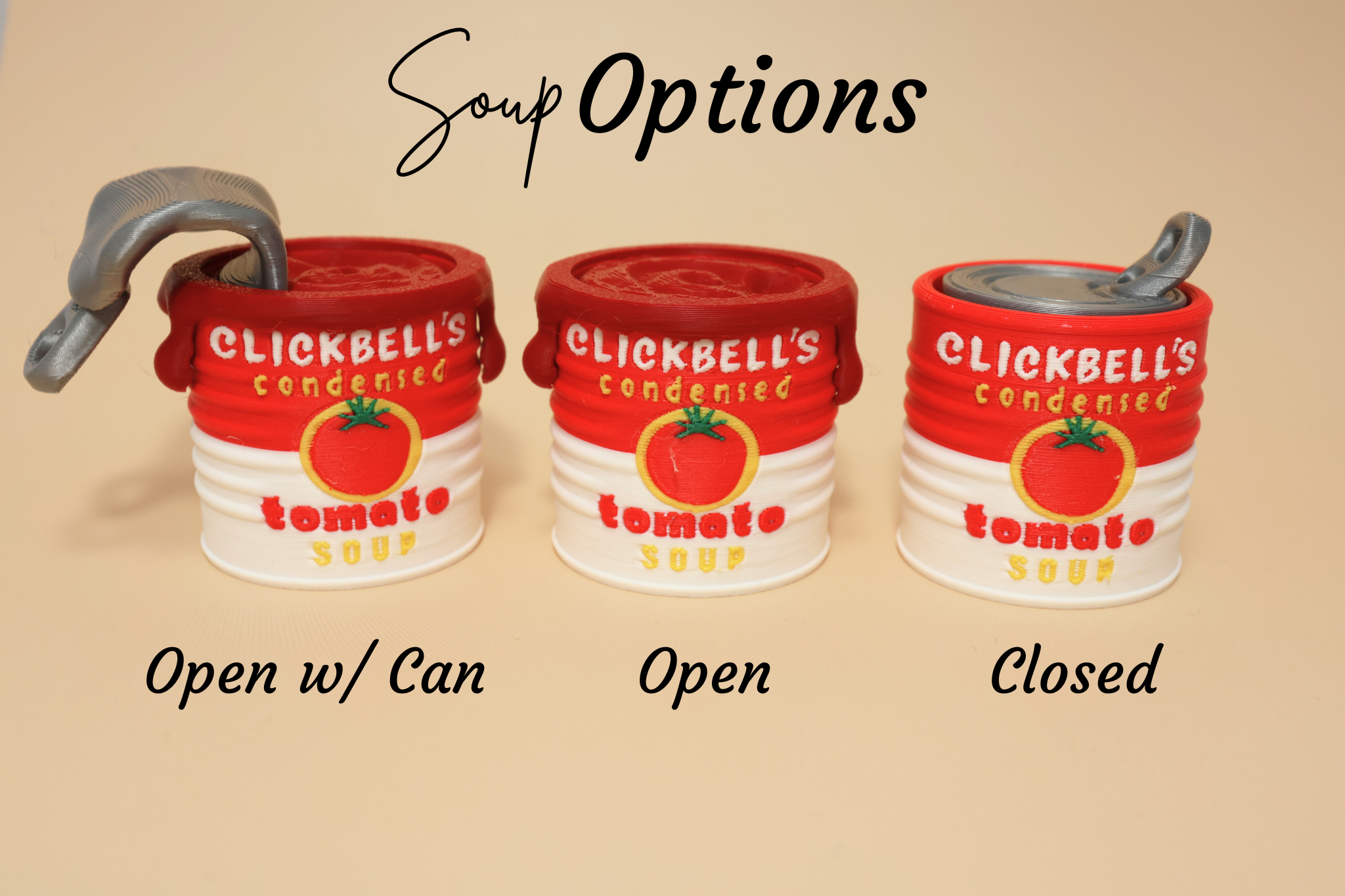 3D Printed Grilled Cheese & Soup 2-Clicker Fidget Toy