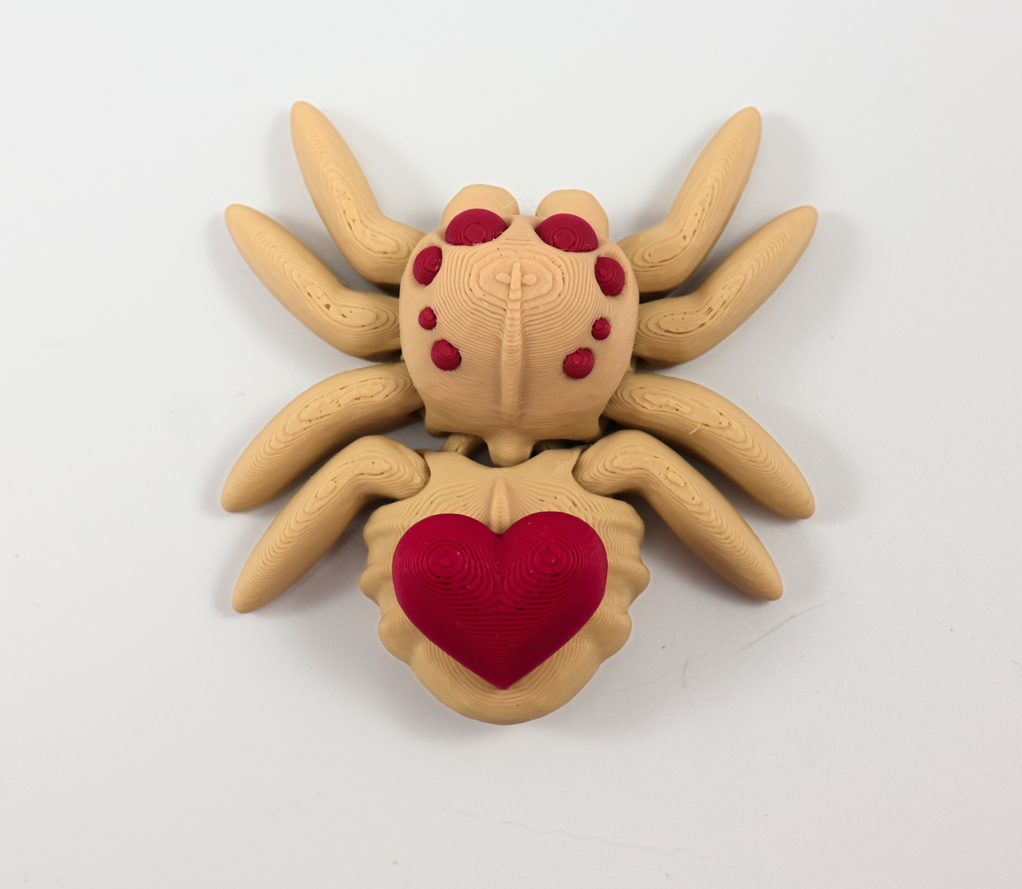 Articulated 3D Printed Heart Spider Fidget Sensory Toy