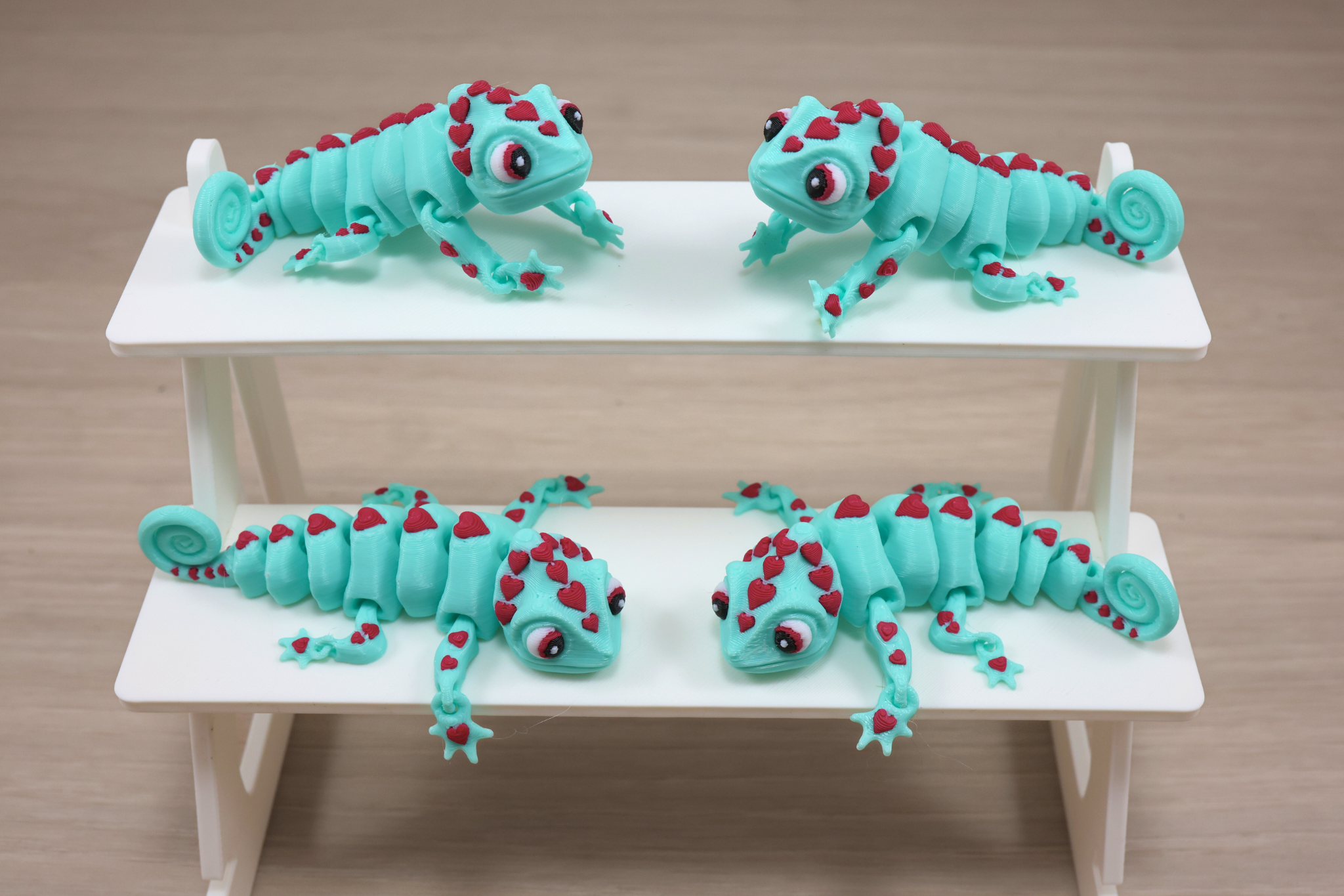Articulated 3D Printed Crystal Chameleon - Flexible Fidget Toy