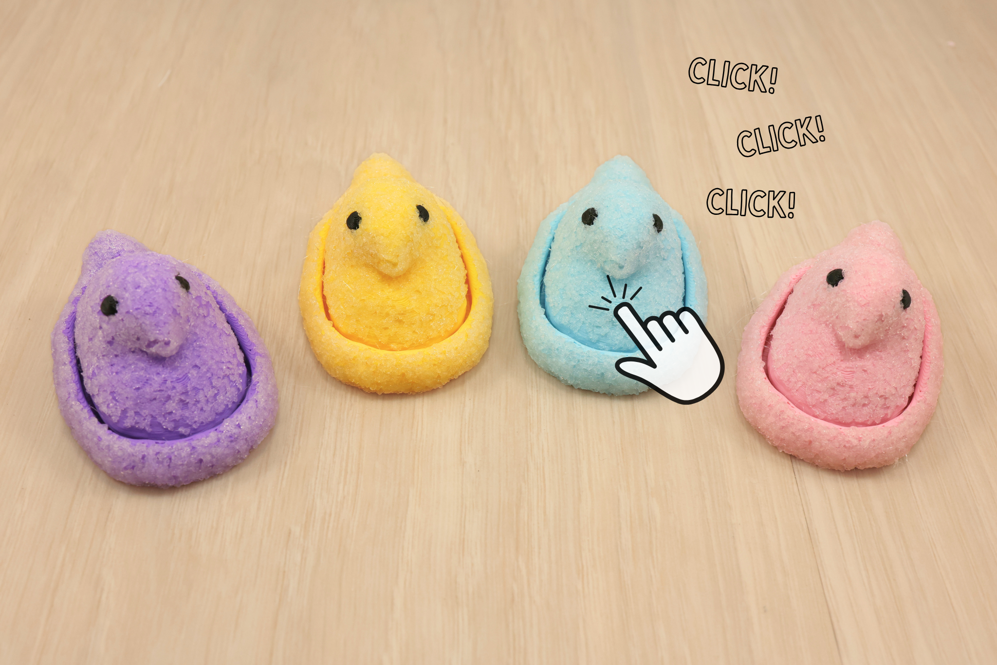 3D Printed Easter Peep Clicker Fidget Toy