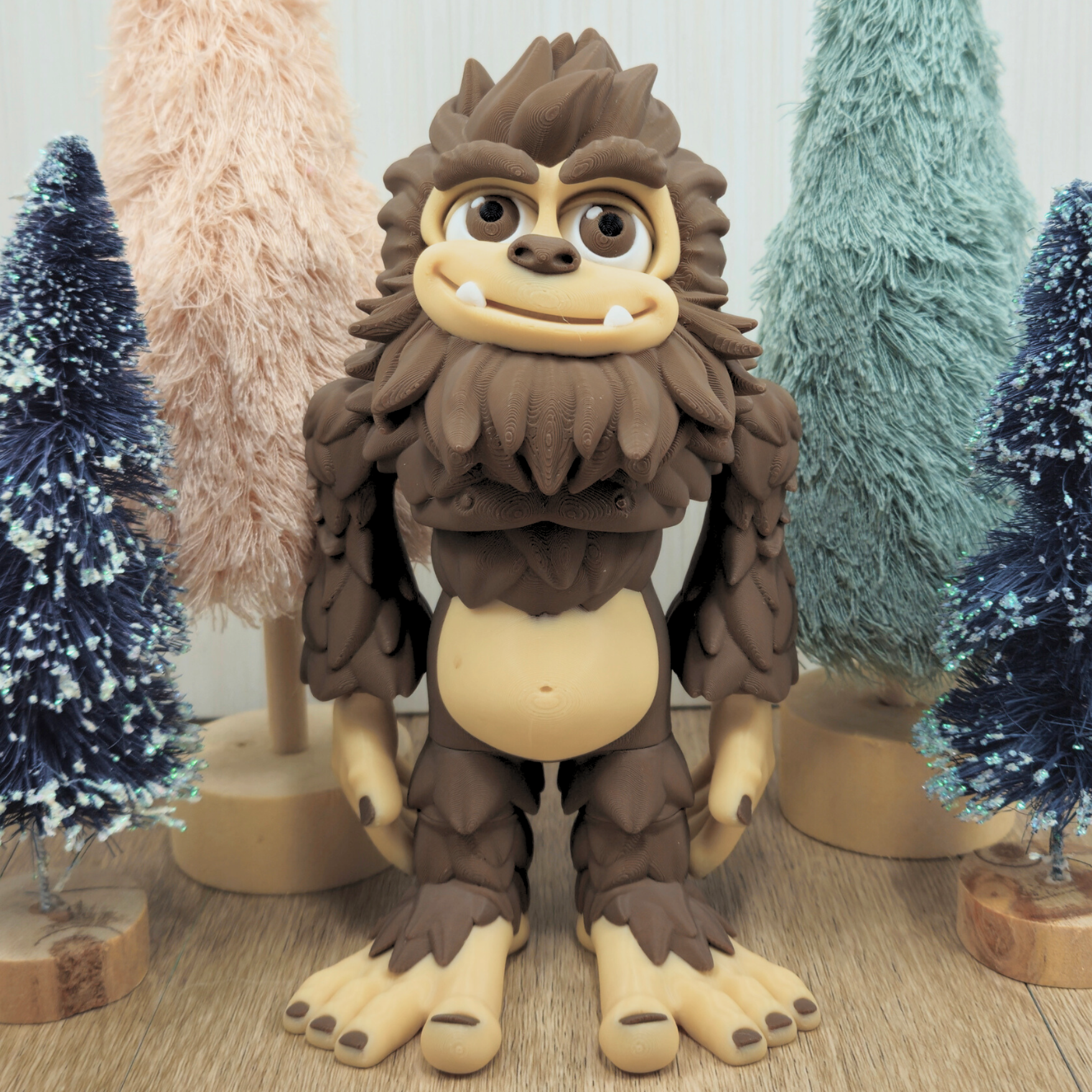 Articulated Sasquatch Fidget Toy - 3D Printed Bigfoot Cryptid Desk Pet - Flexible Unique Gift