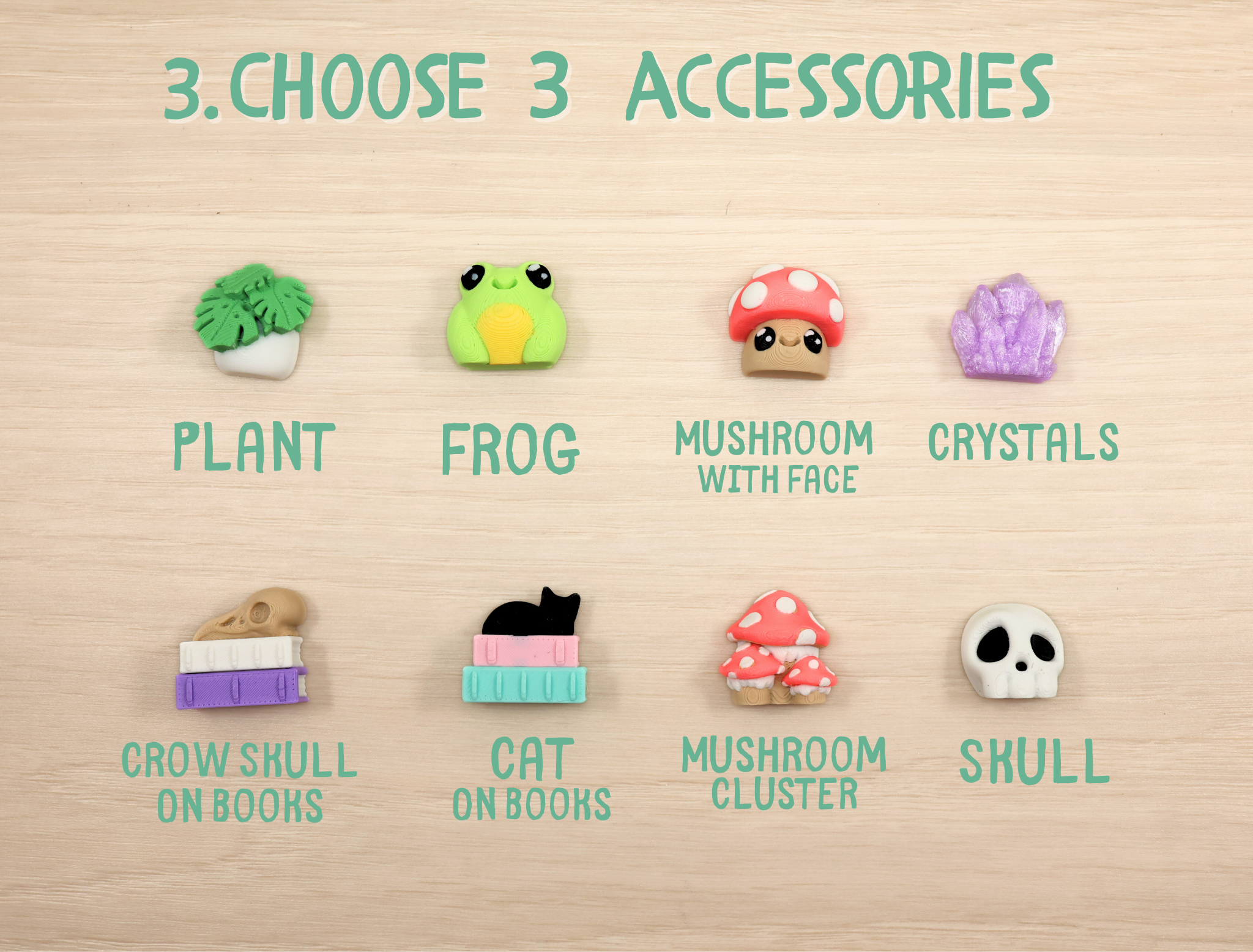 3D Printed Large Bookshelf 6 Clickers Fidget Toy