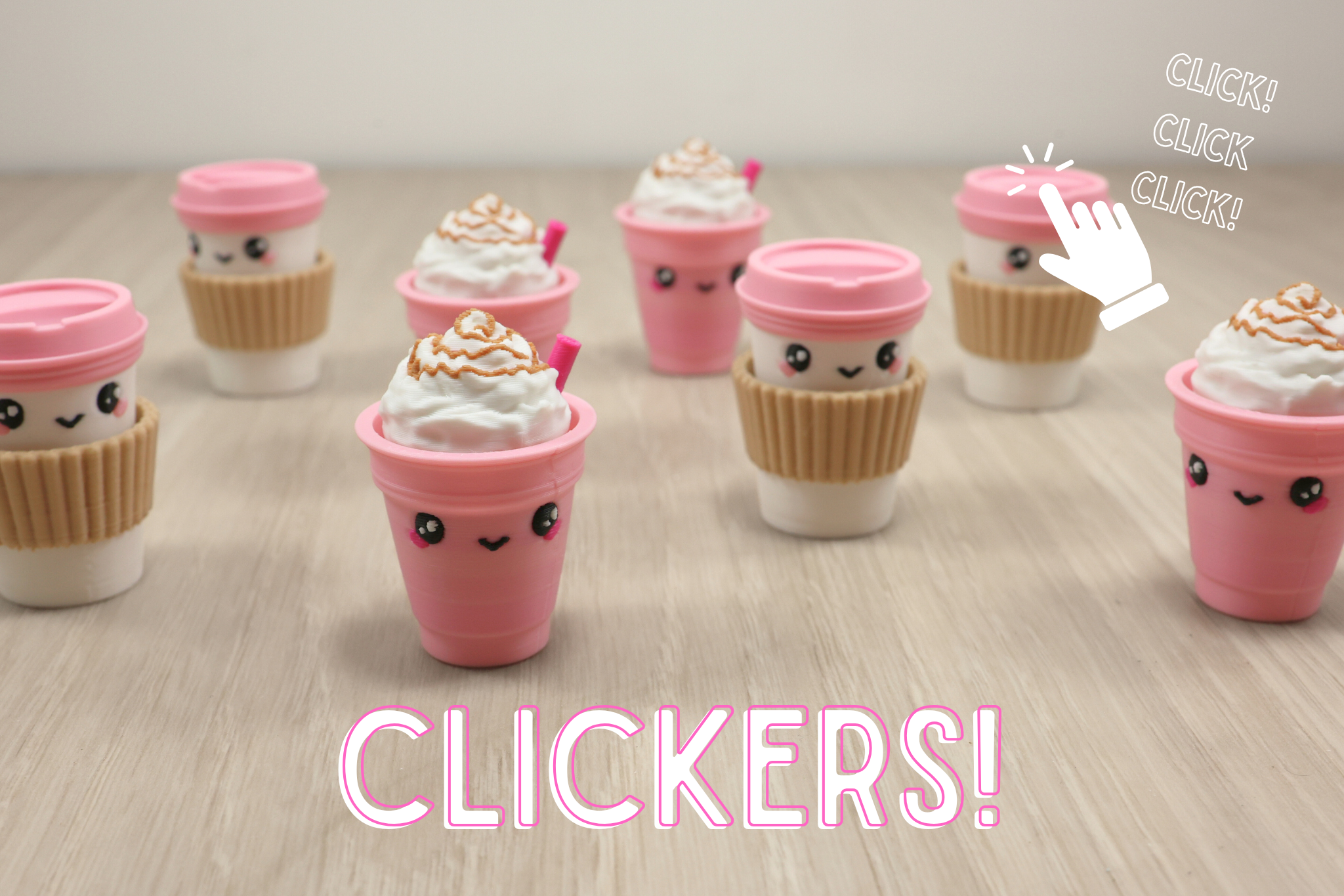 3D Printed Coffee Clicker Fidget Toys