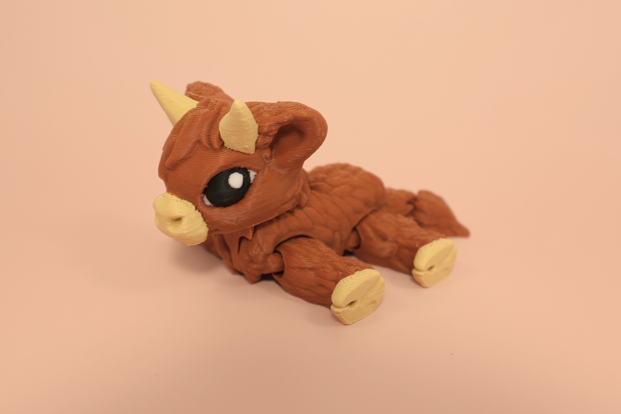 3D Printed Articulated Highland Cow Fidget Toy