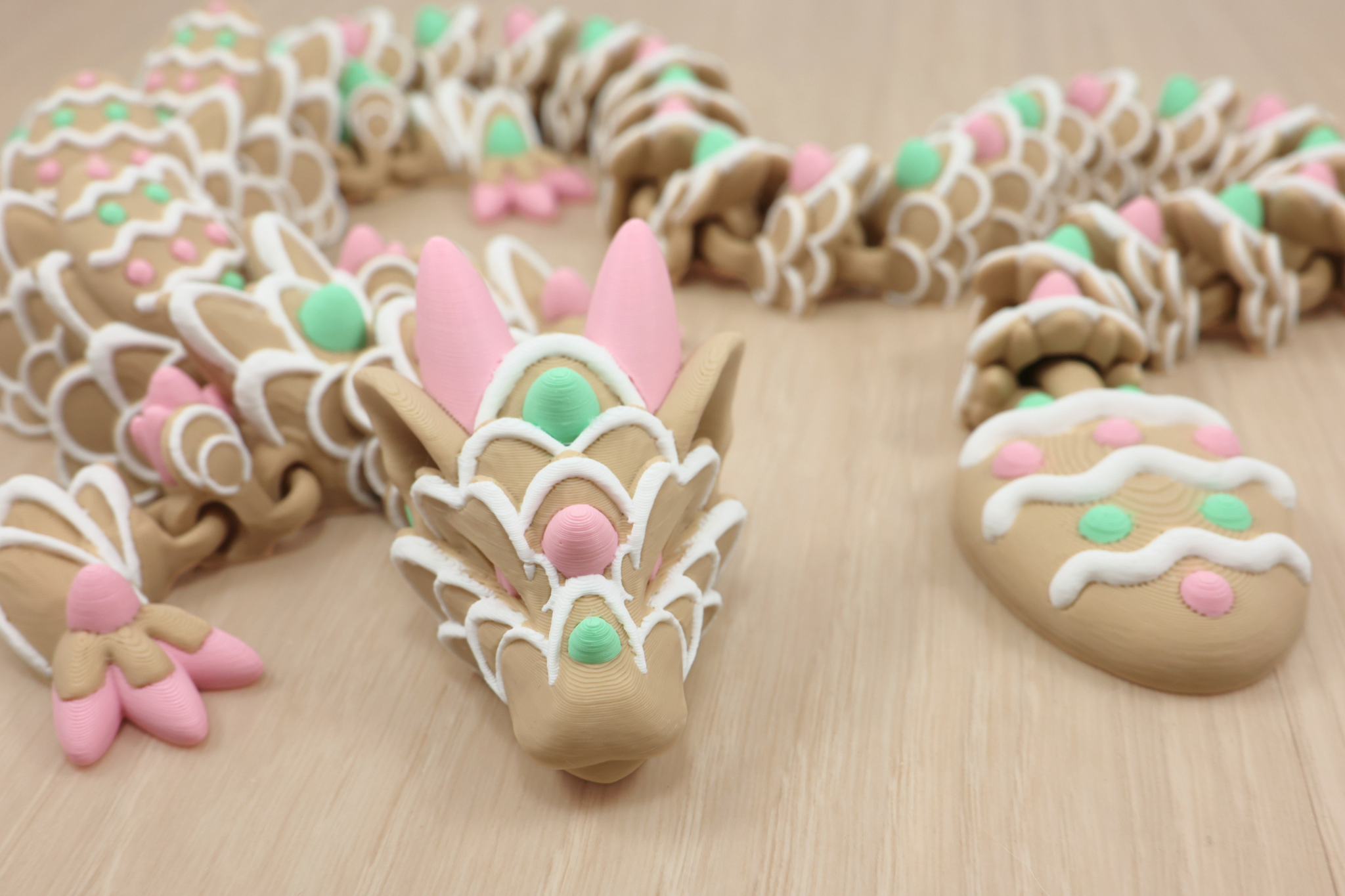 3D Printed Articulated Sugar Cookie Easter Egg Dragon
