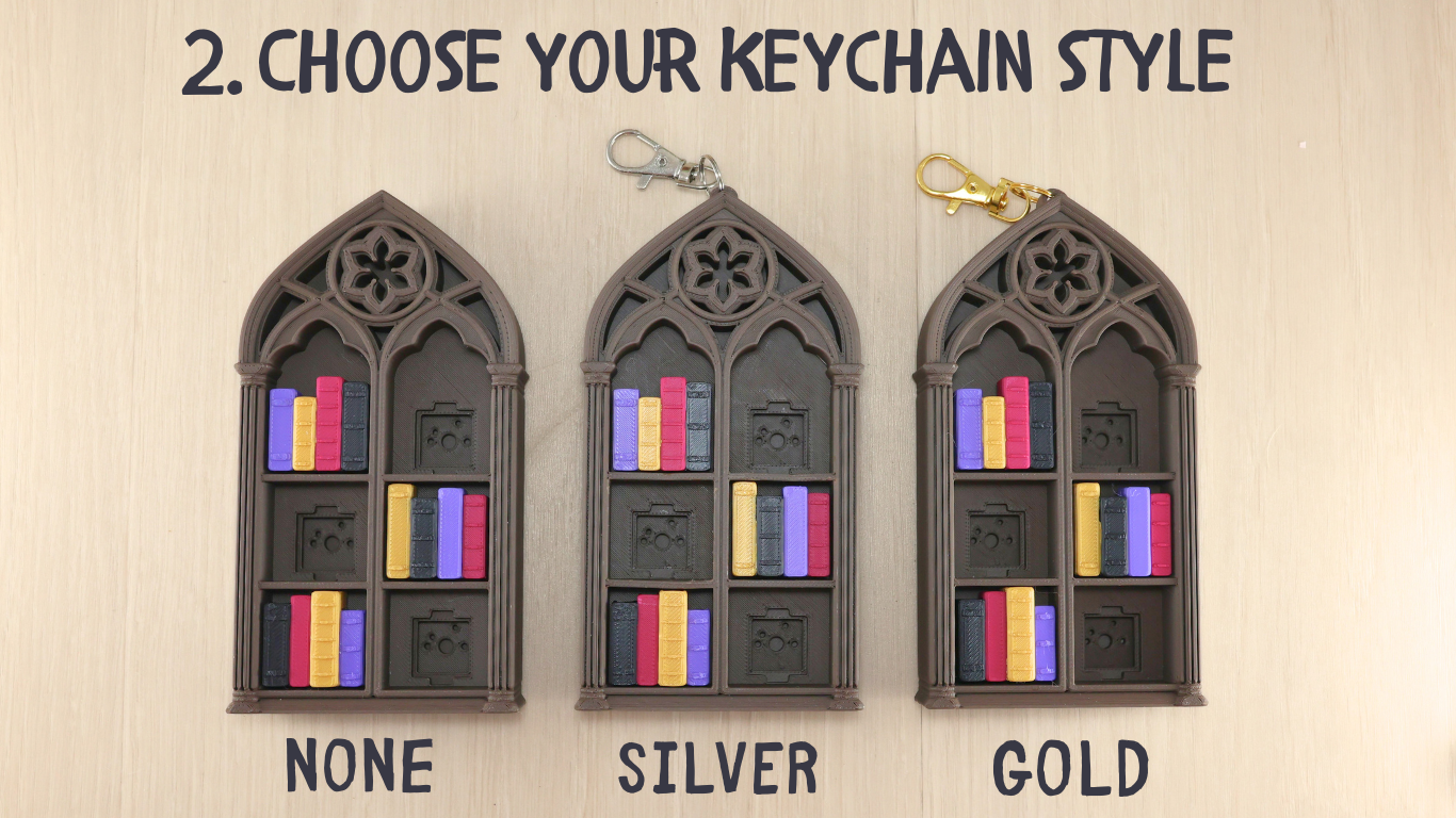 3D Printed Gothic Dark Fantasy Bookshelf 6-Clicker Fidget Toy