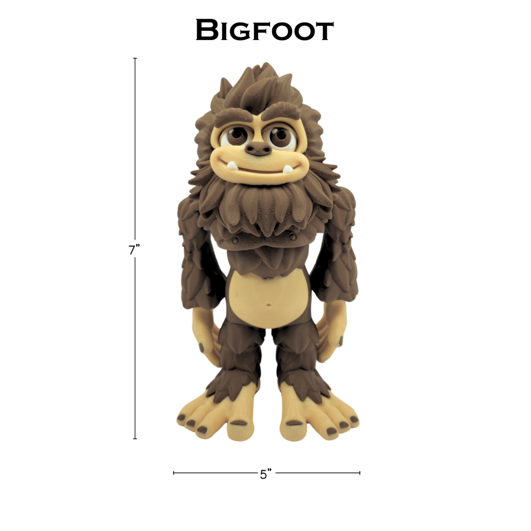 Articulated Sasquatch Fidget Toy - 3D Printed Bigfoot Cryptid Desk Pet - Flexible Unique Gift