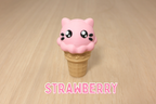3D Printed Ice Cream Kitty Cone Clicker Fidget Toy