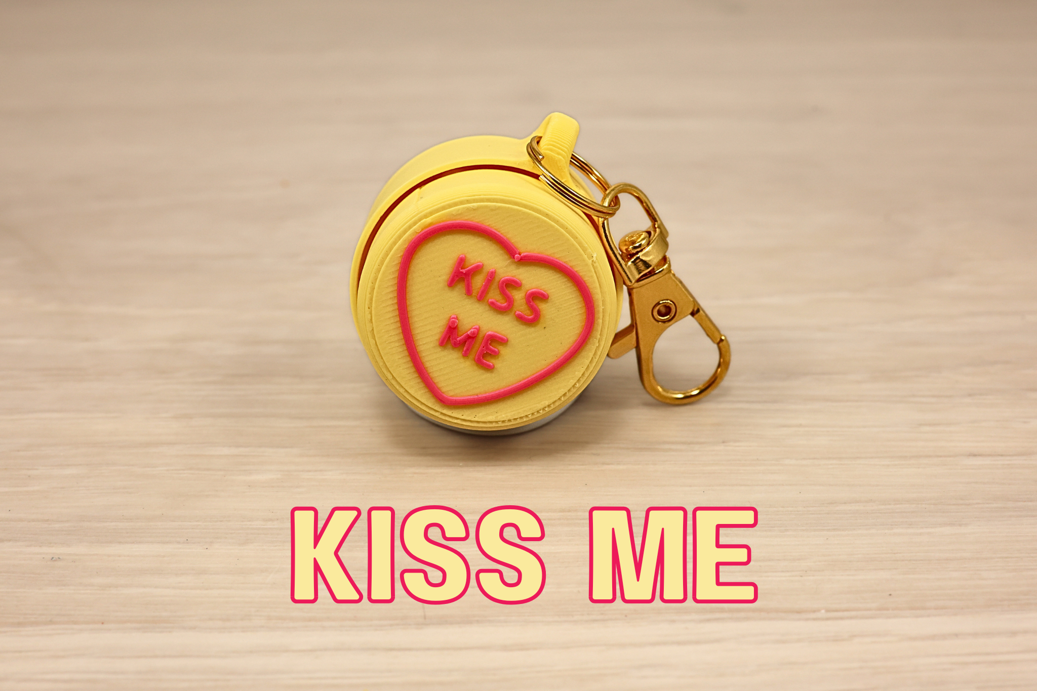 3D Printed Valentine's Day Candy Heart Clicker Keychain