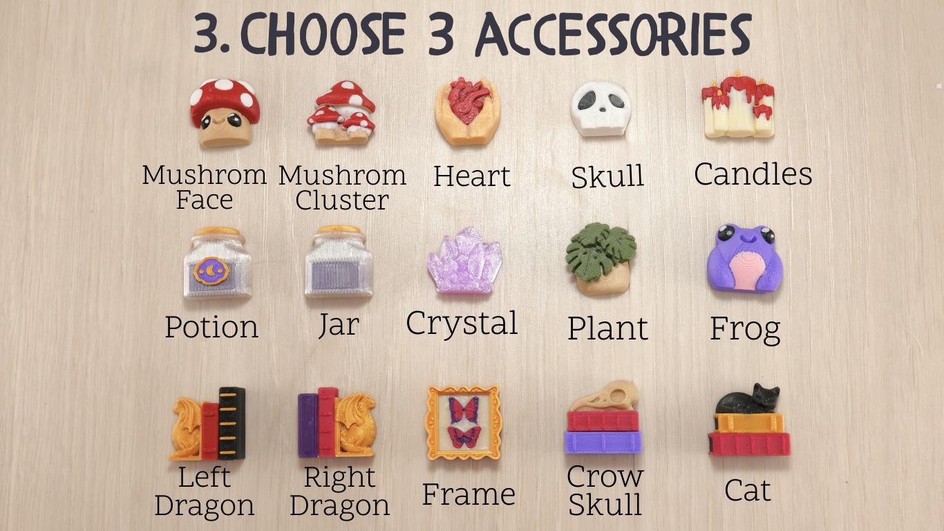 3D Printed Gothic Dark Fantasy Bookshelf 6-Clicker Fidget Toy