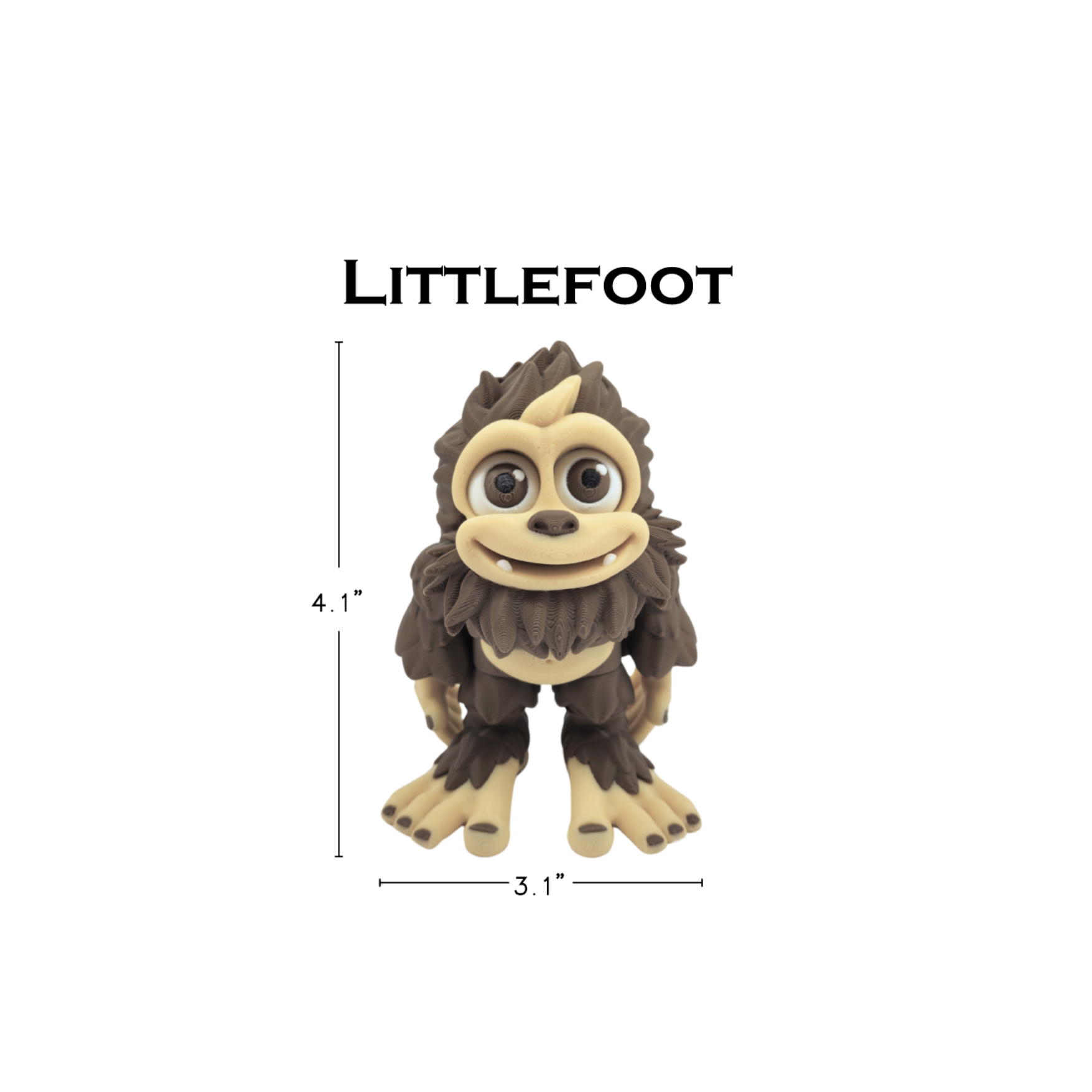 Articulated Sasquatch Fidget Toy - 3D Printed Bigfoot Cryptid Desk Pet - Flexible Unique Gift