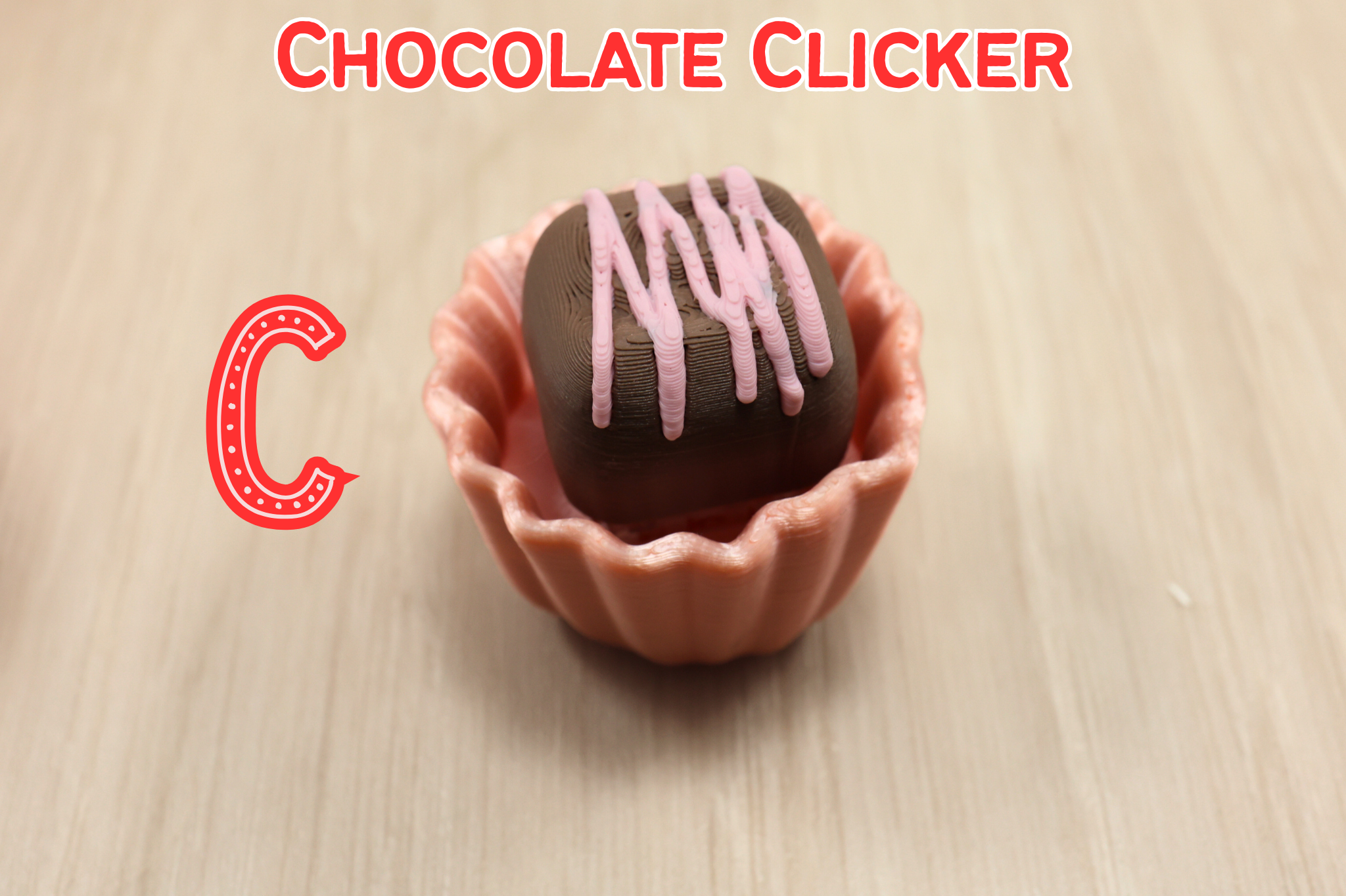 3D Printed Valentine's Day Chocolate Clicker Fidget Sensory Toy