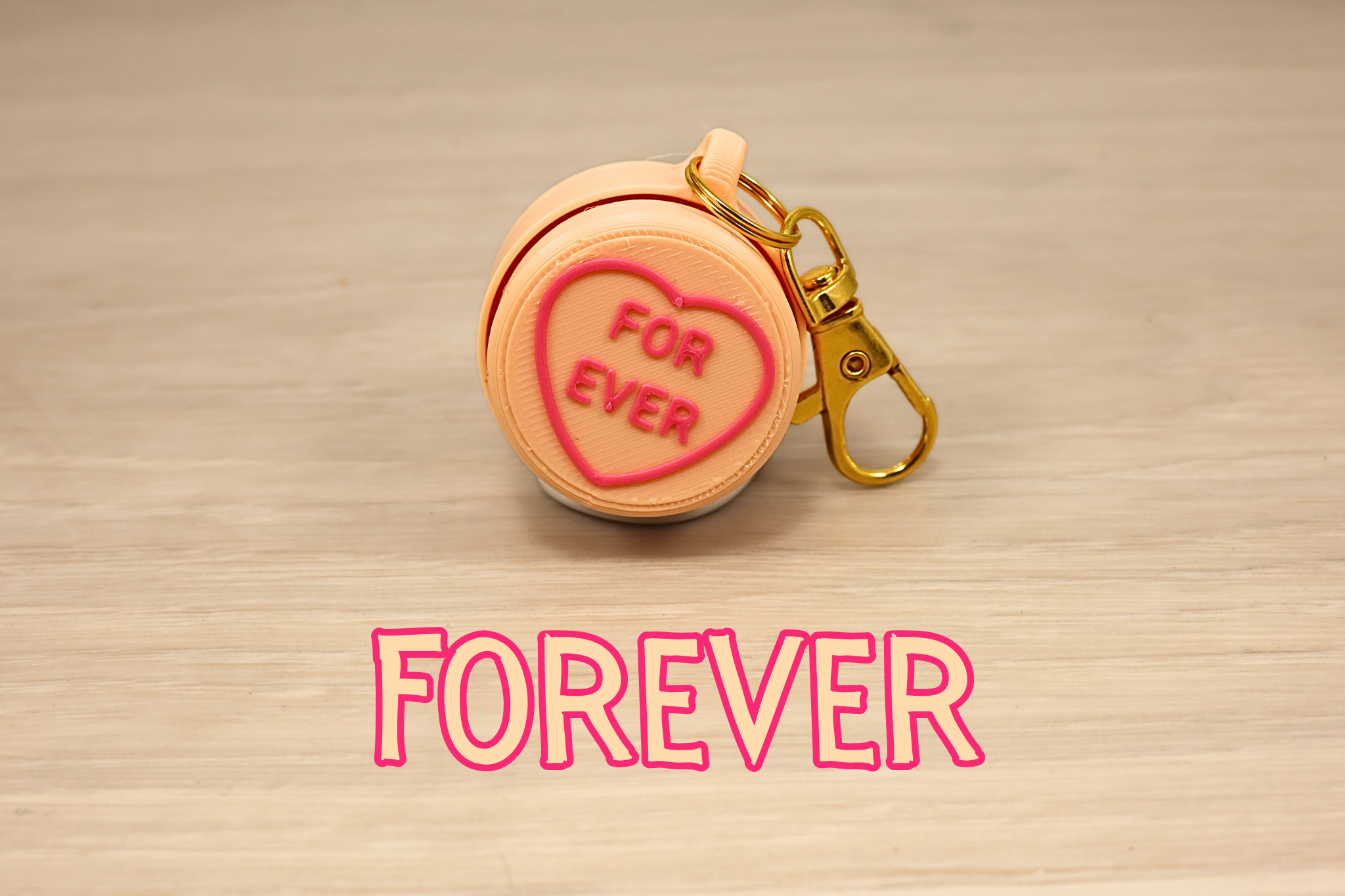 3D Printed Valentine's Day Candy Heart Clicker Keychain