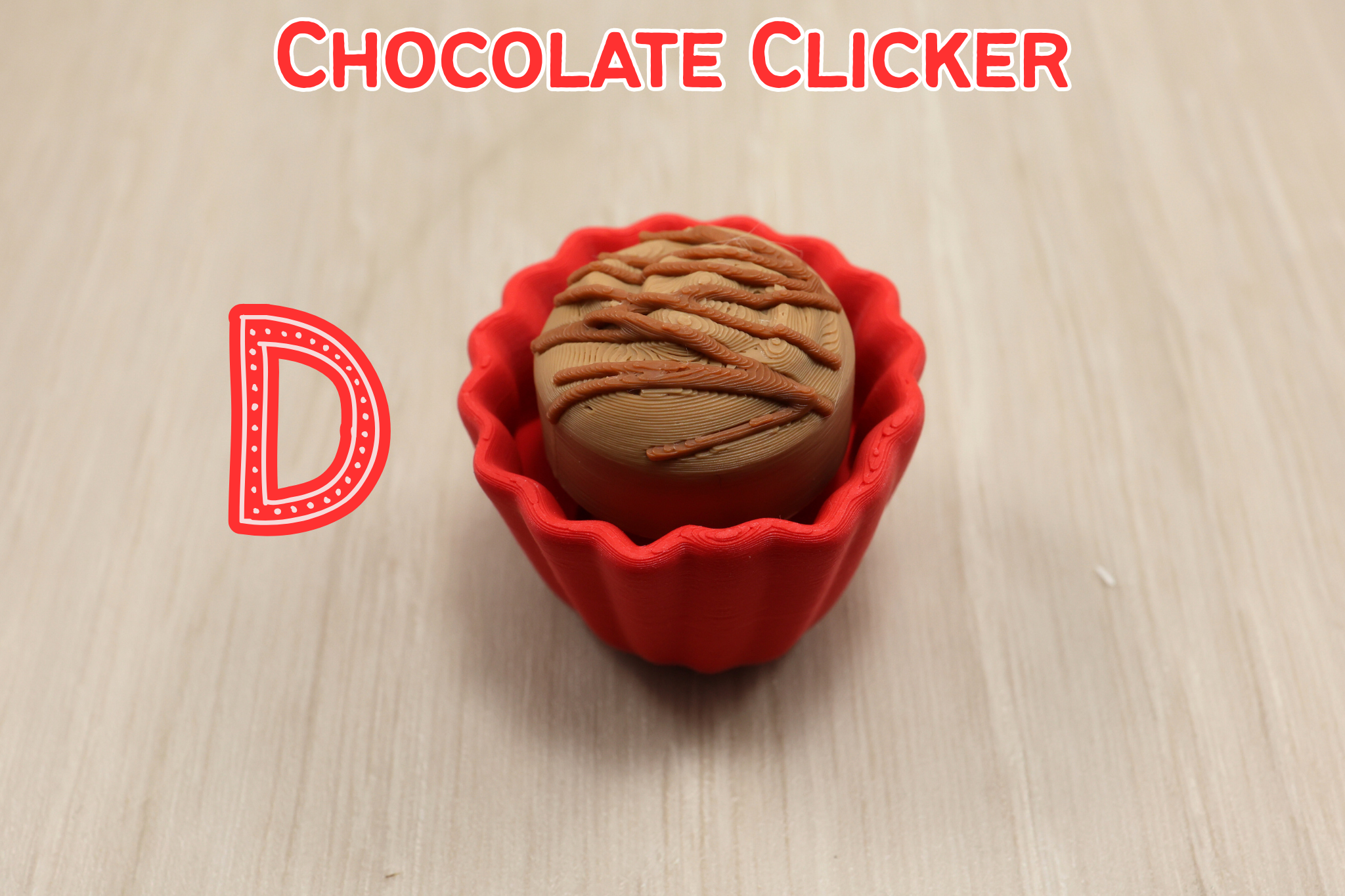 3D Printed Valentine's Day Chocolate Clicker Fidget Sensory Toy