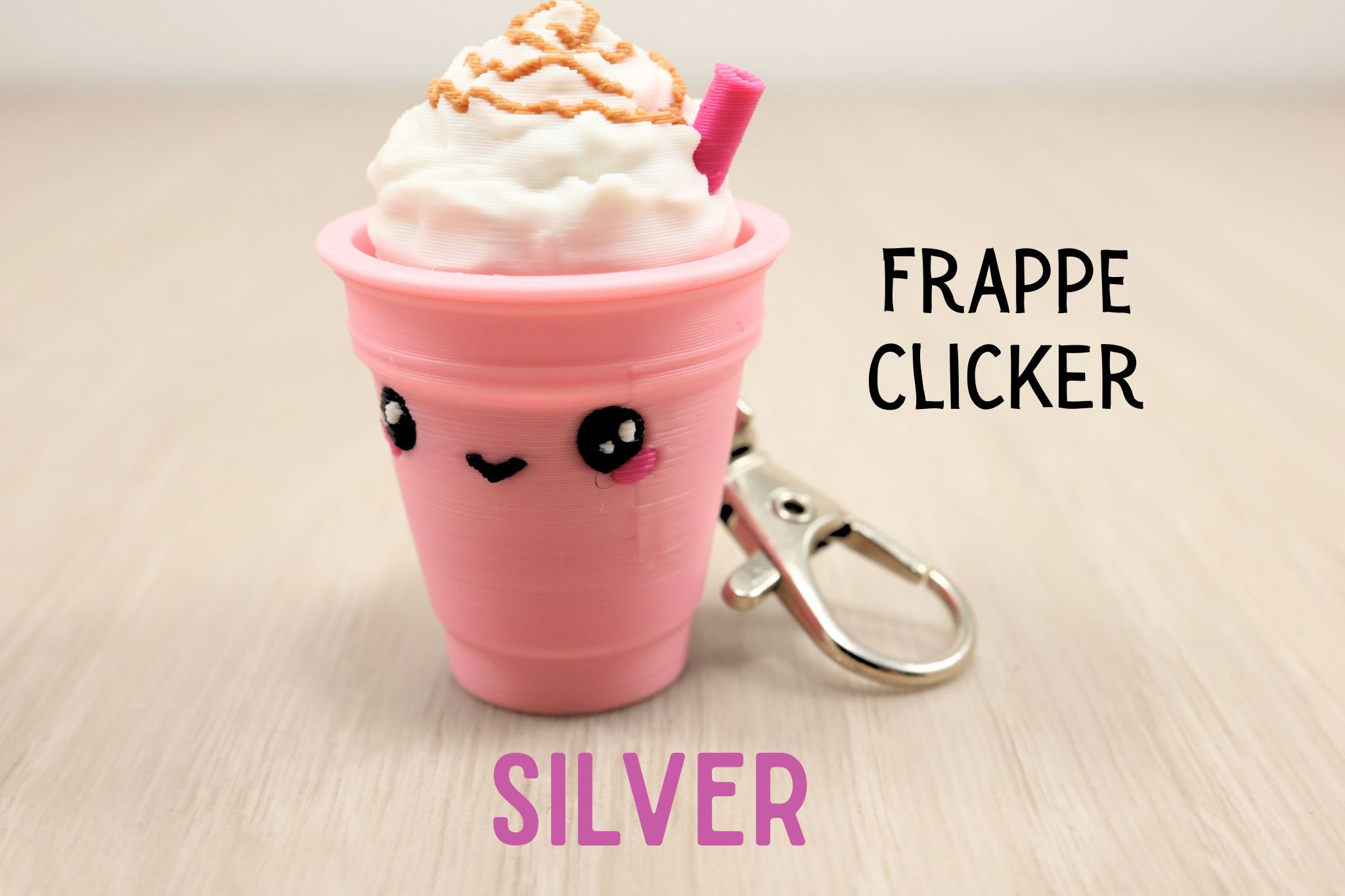 3D Printed Coffee Clicker Fidget Keychain