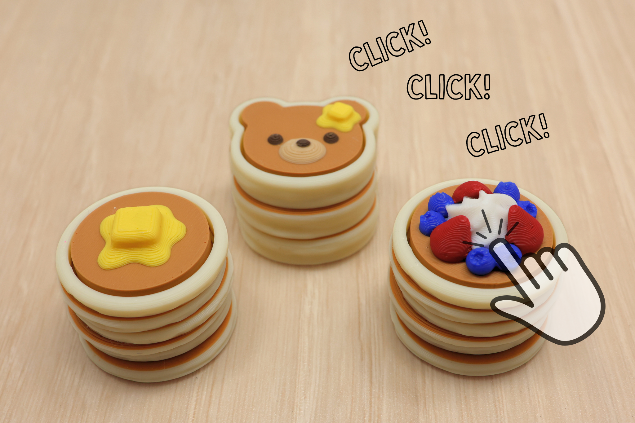 3D Printed Pancake Clicker Fidget Toy