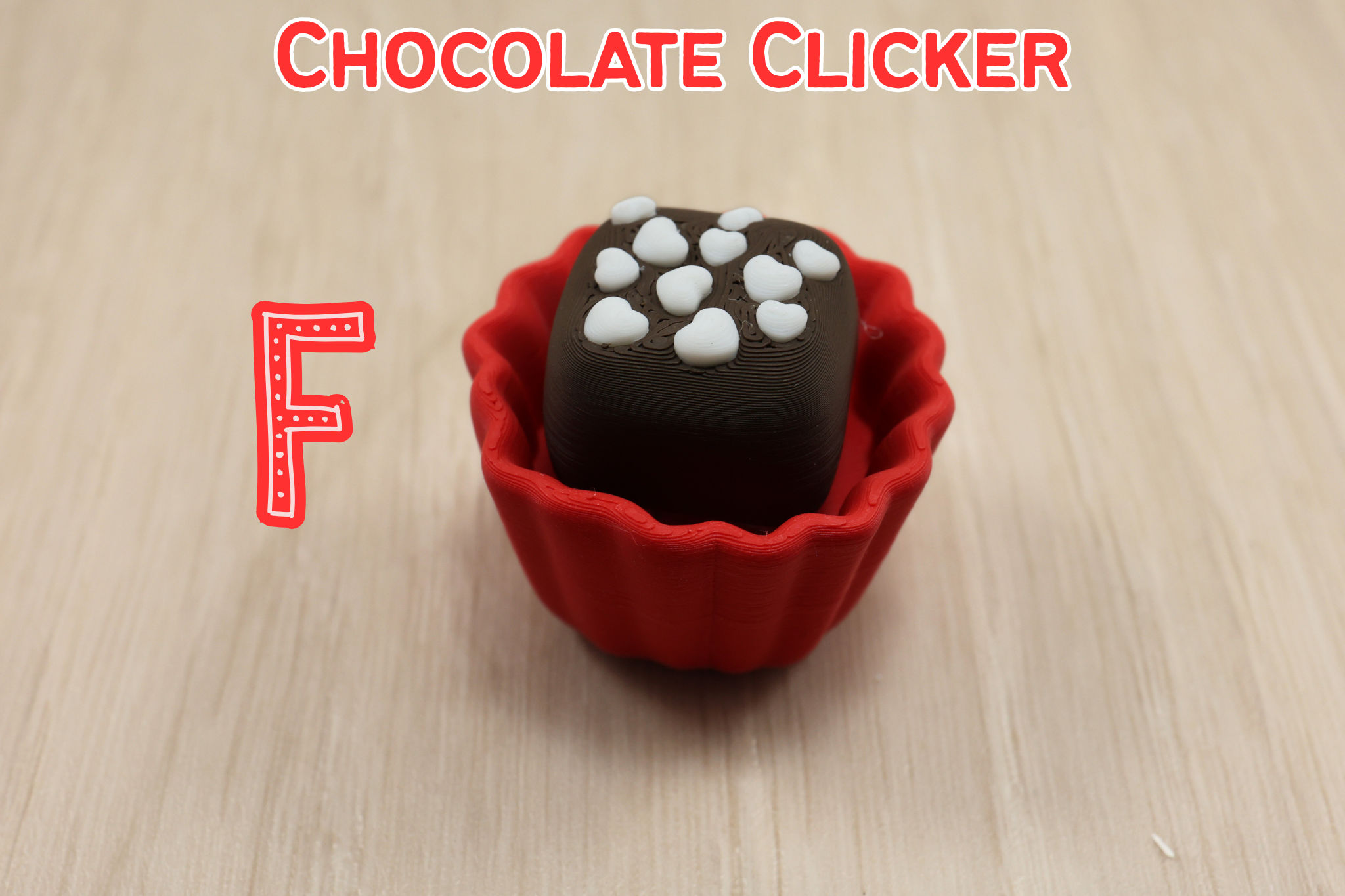 3D Printed Valentine's Day Chocolate Clicker Fidget Sensory Toy