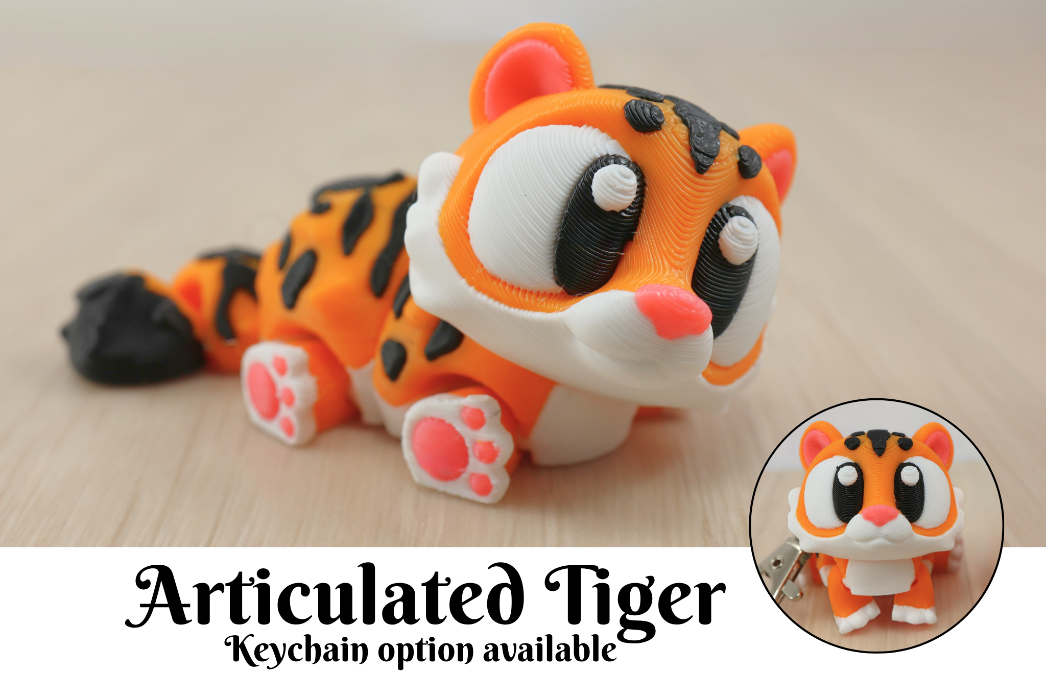 3D Printed Articulated Tiger Fidget Toy