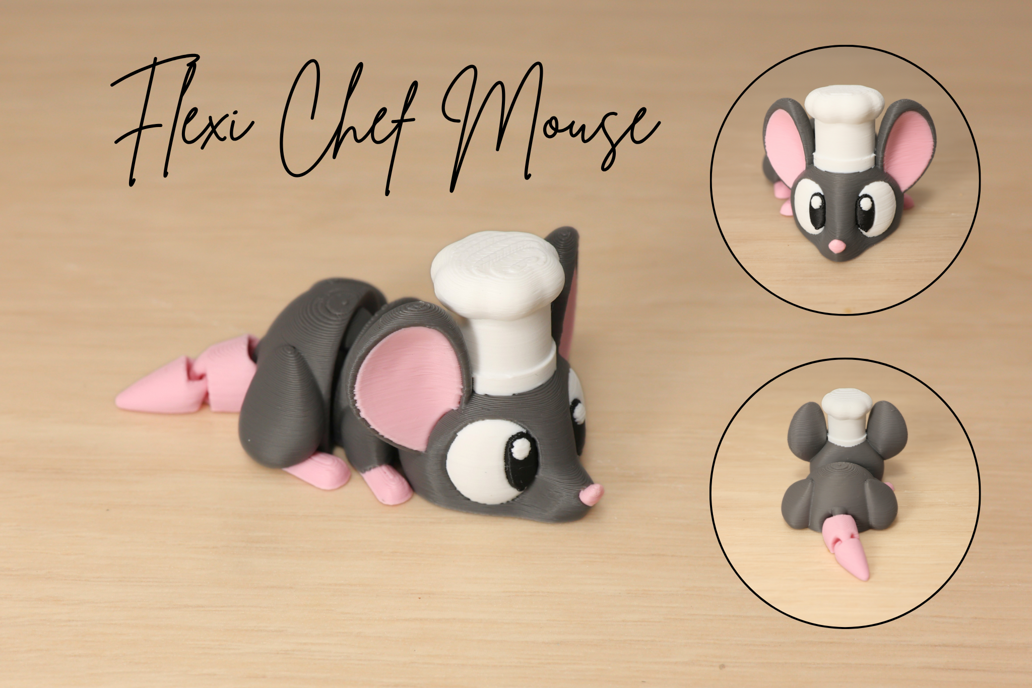 3D Printed Articulated Chef Mouse Fidget Toy