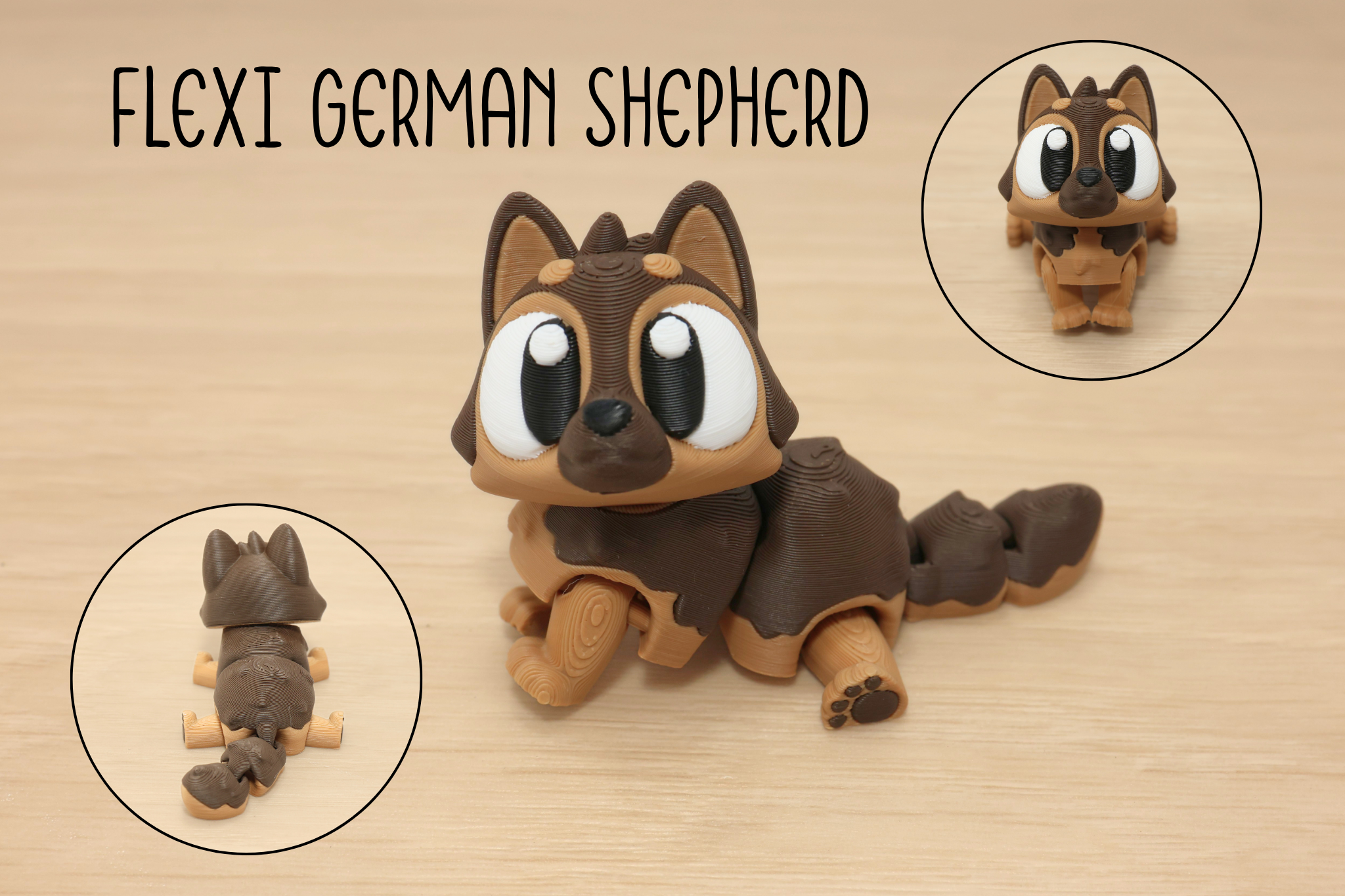 3D Printed Articulated German Shepherd Fidget Toy