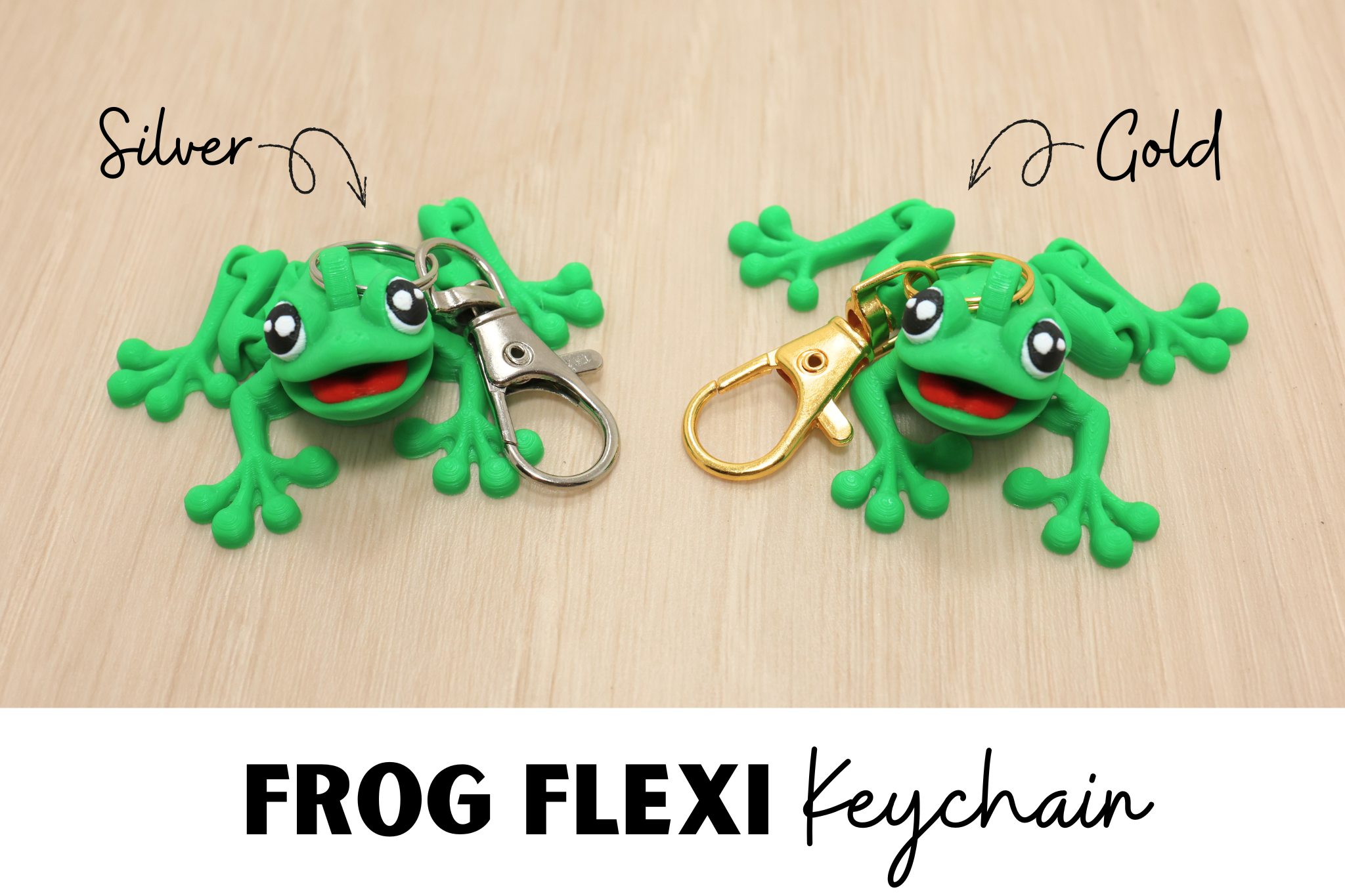 3D Printed Articulated Frog Keychain Fidget Toy
