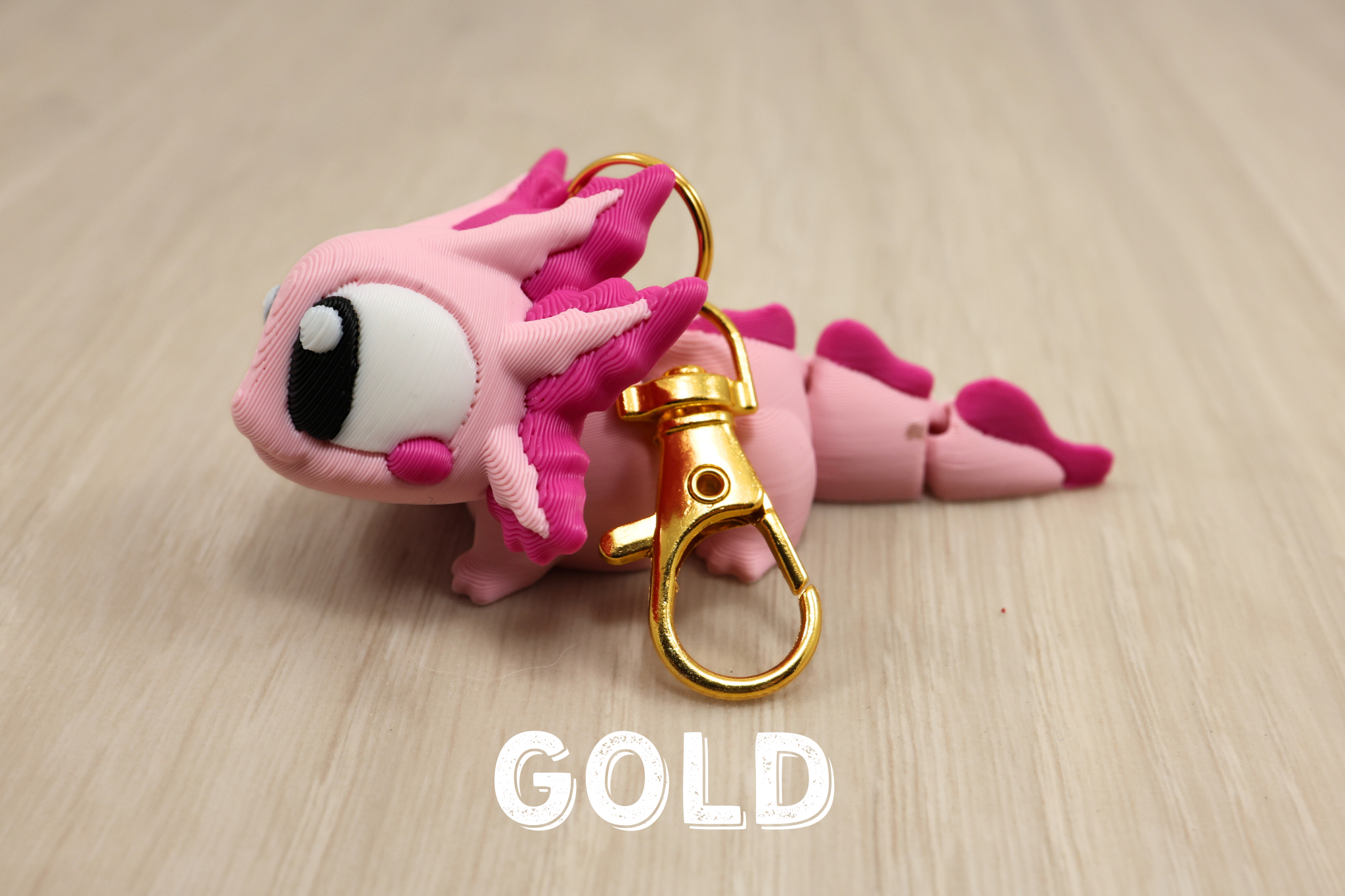 3D Printed Articulated Flexi Axolotl - Sensory Fidget keychain