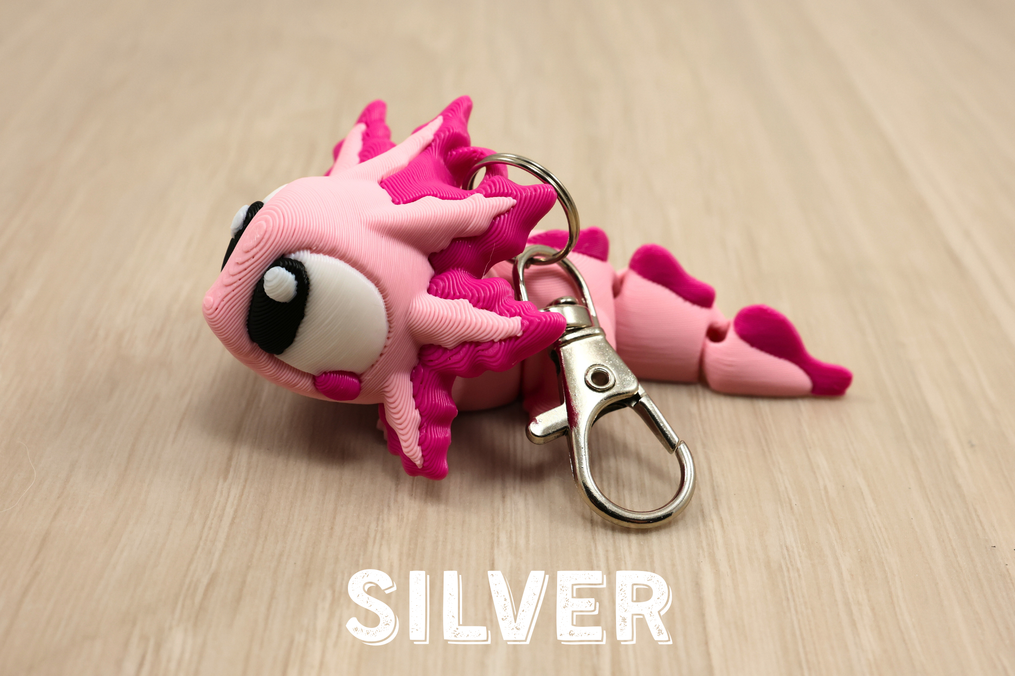 3D Printed Articulated Flexi Axolotl - Sensory Fidget keychain
