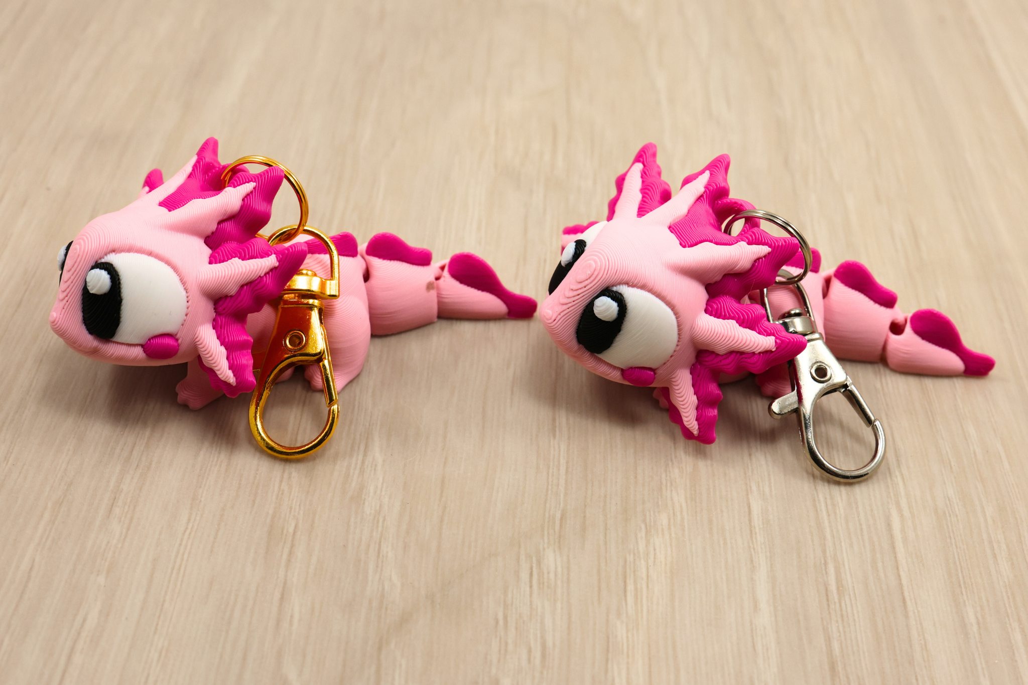 3D Printed Articulated Flexi Axolotl - Sensory Fidget keychain