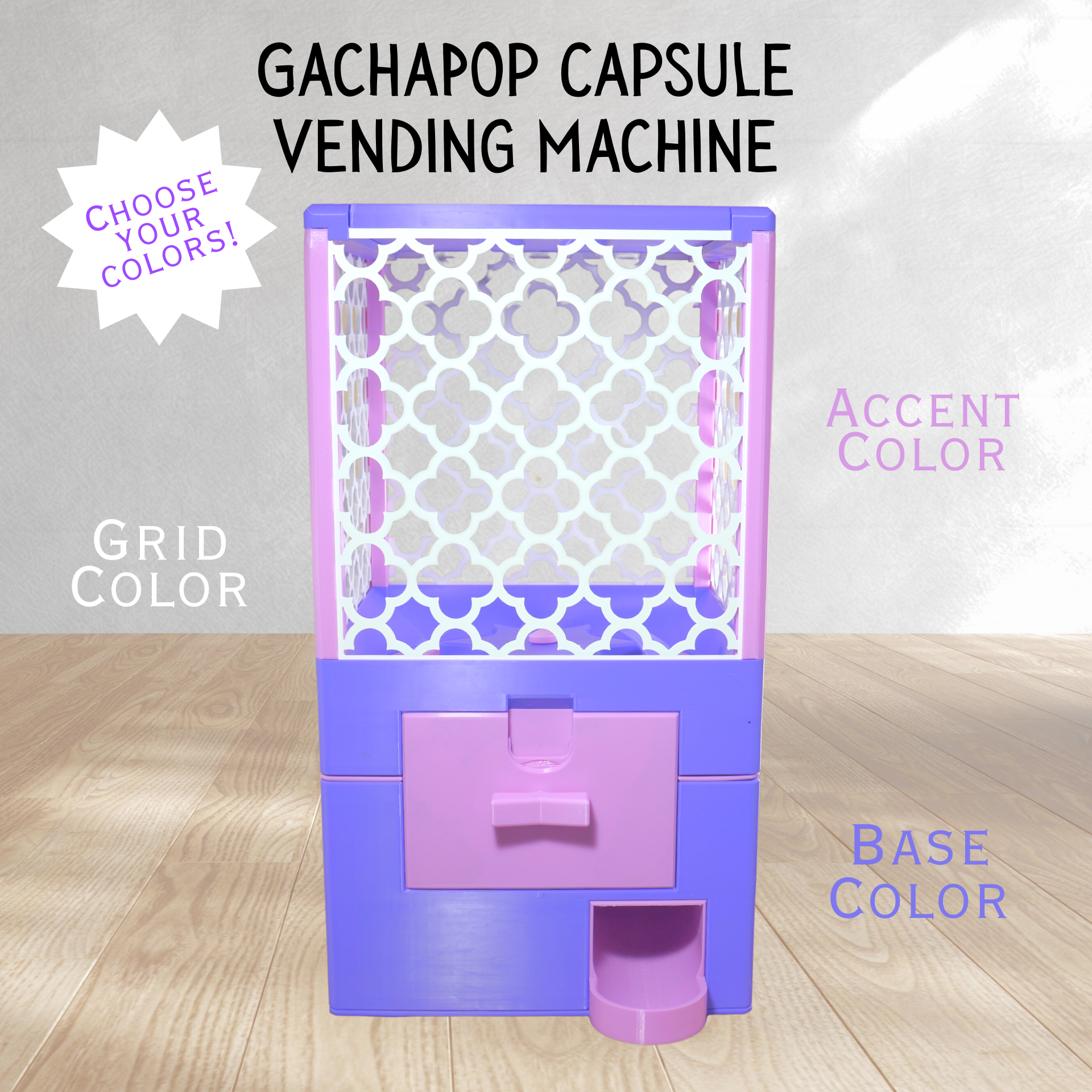 3D Printed Regular Size Capsule Dispenser GachaPop Machine