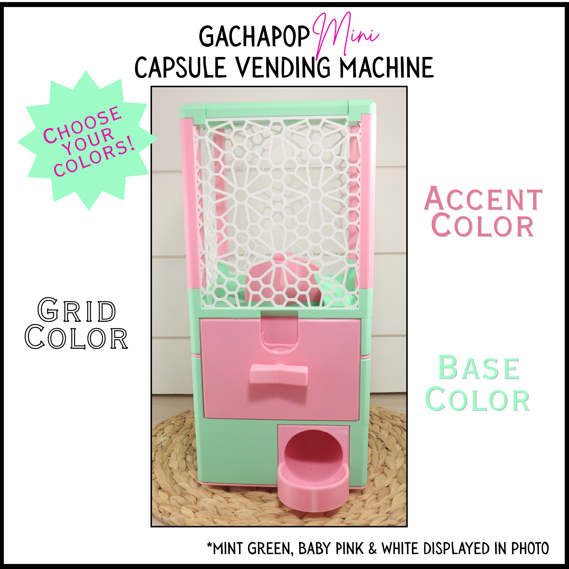 3D Printed Mini Size Capsule Dispenser GachaPop Machine
