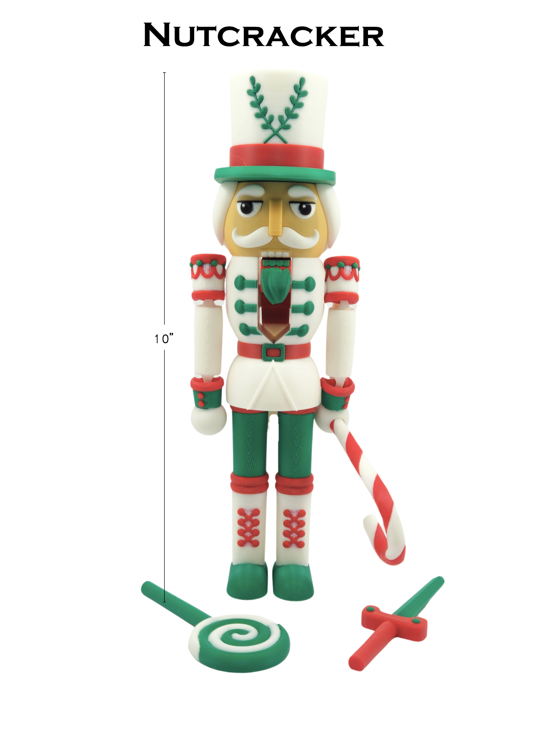 Articulated Nutcracker Fidget Toy - 3D Printed Flexi Christmas Figure - Holiday Desk Decor - Stocking Stuffer Gift
