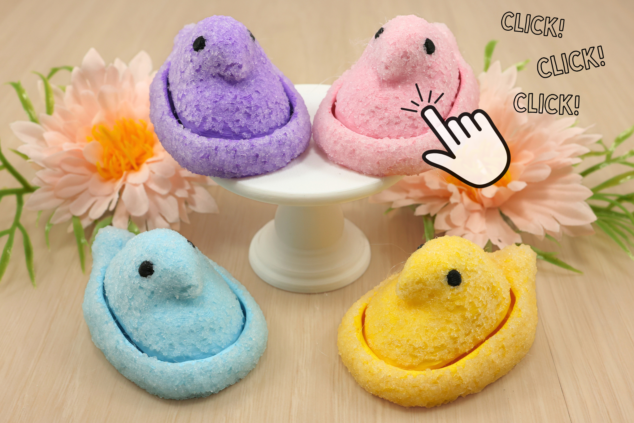 3D Printed Easter Peep Clicker Fidget Toy