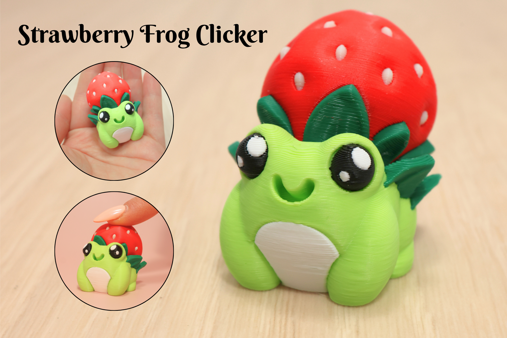 3D Printed Strawberry Frog Clicker