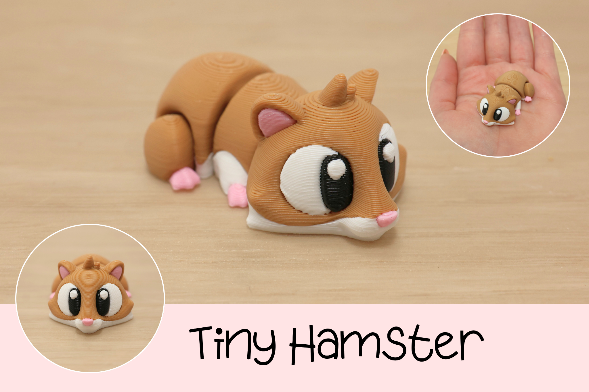 3D Printed Articulated Tiny Hamster Fidget Toy