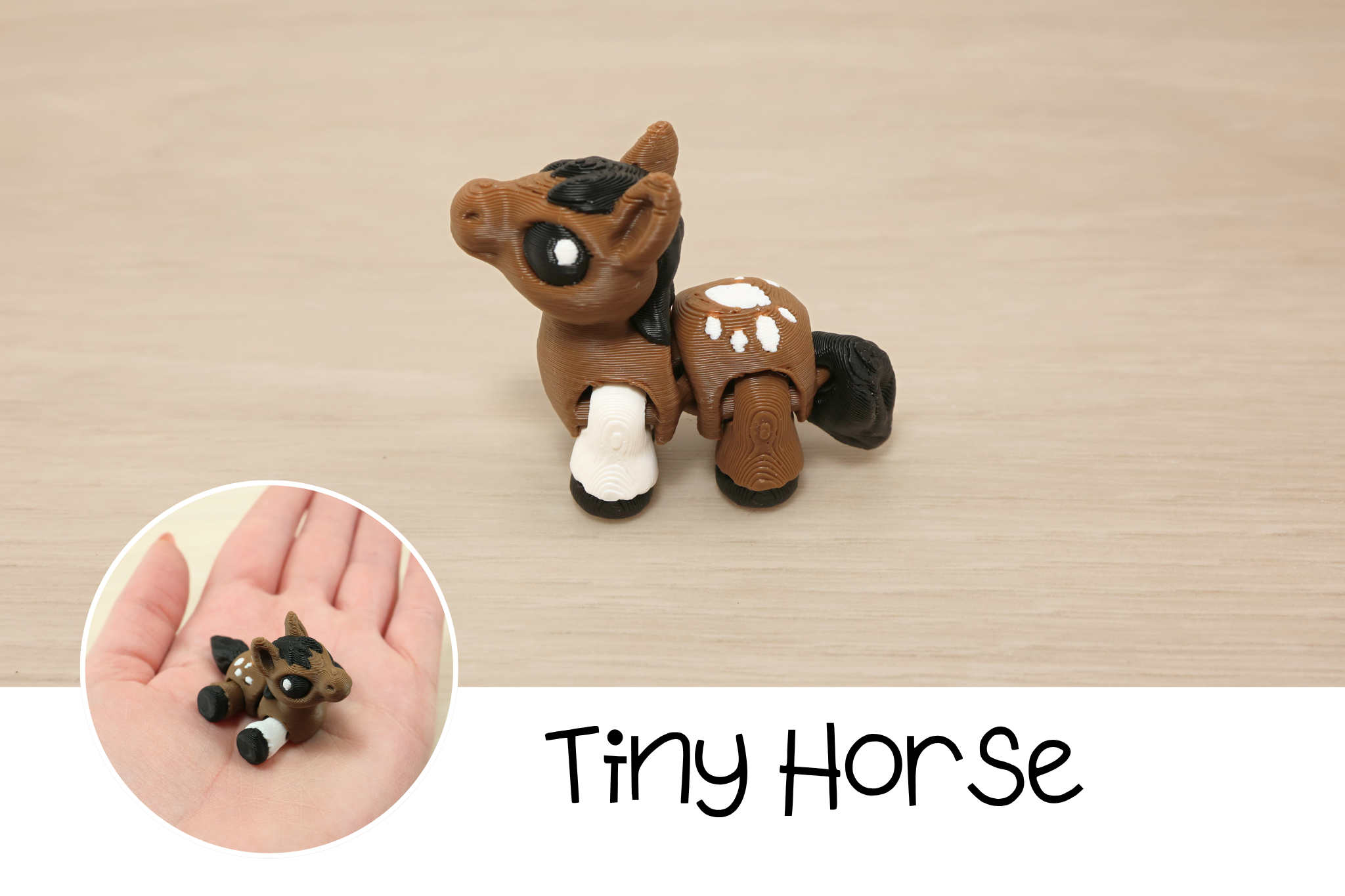 3D Printed Articulated Tiny Horse Fidget Toy