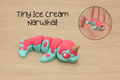 3D Printed Articulated Tiny Ice Cream Narwhal Fidget Toy