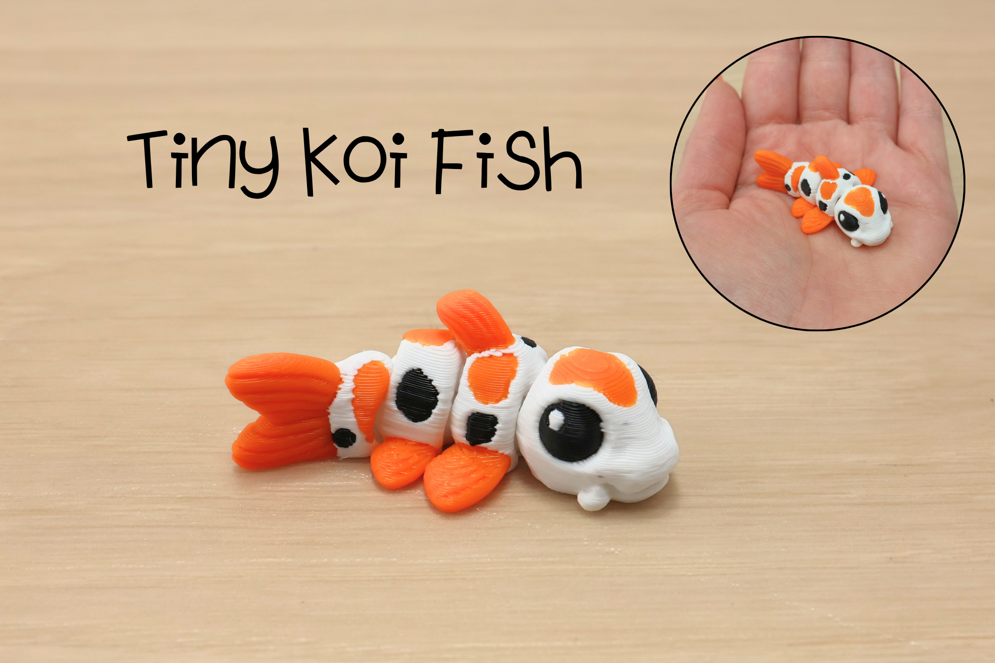 3D Printed Articulated Tiny Koi Fish Fidget Toy