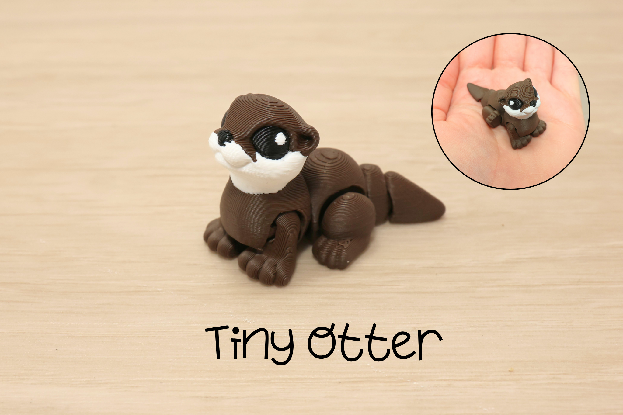 3D Printed Articulated Tiny Otter Fidget Toy