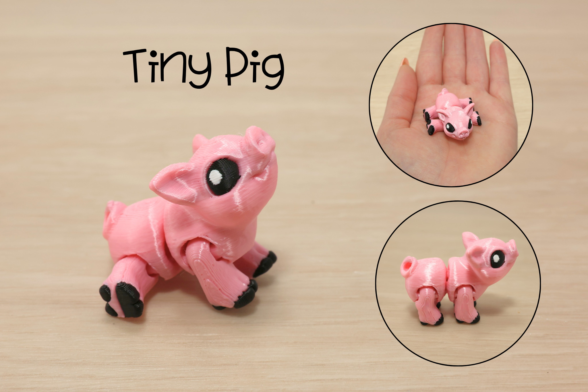 3D Printed Articulated Tiny Pig Fidget Toy