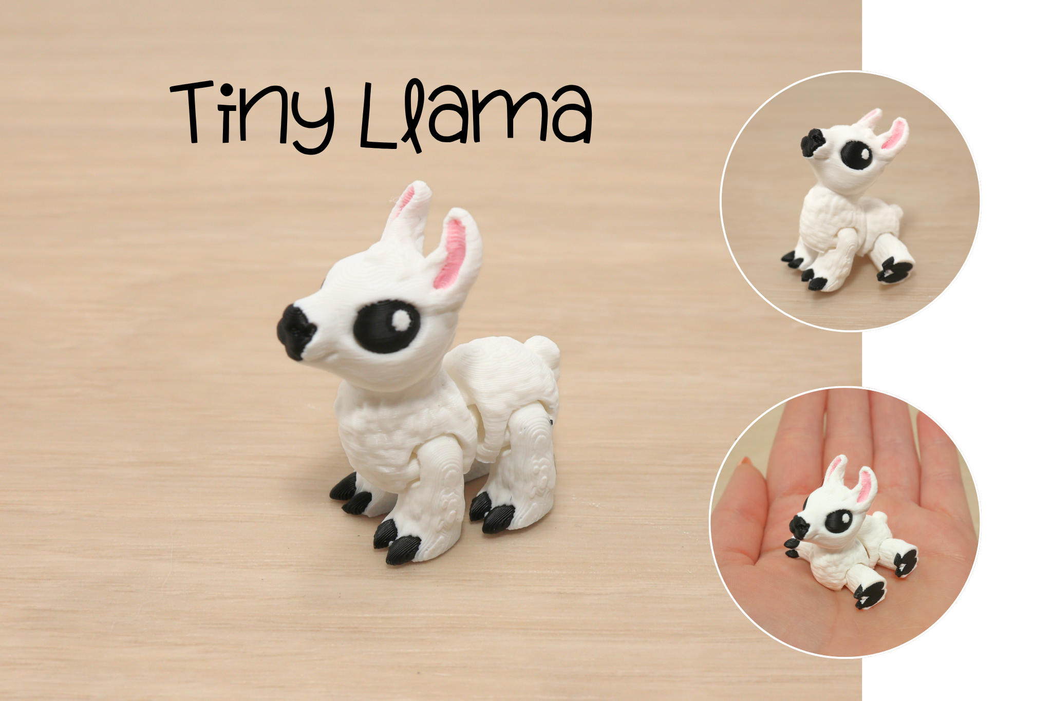 3D Printed Articulated Tiny Llama Fidget Toy