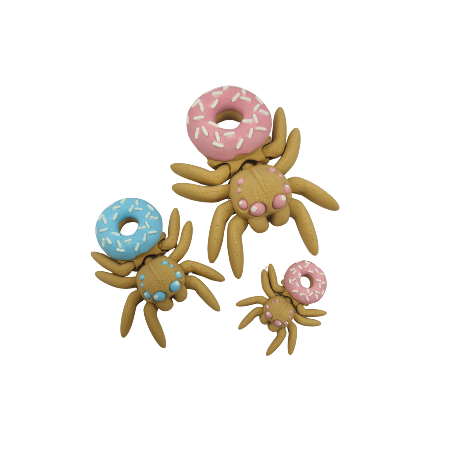 Doughnut Spider Dessert Figure - Food Themed 3D Printed Fidget - Cute Novelty Gift - Articulated Spider Toy with Sprinkles