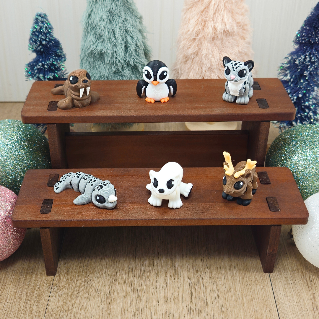 Mini Articulated Arctic Hatchlings Fidget Set - 3D Printed Miniatures - Stocking Stuffer
