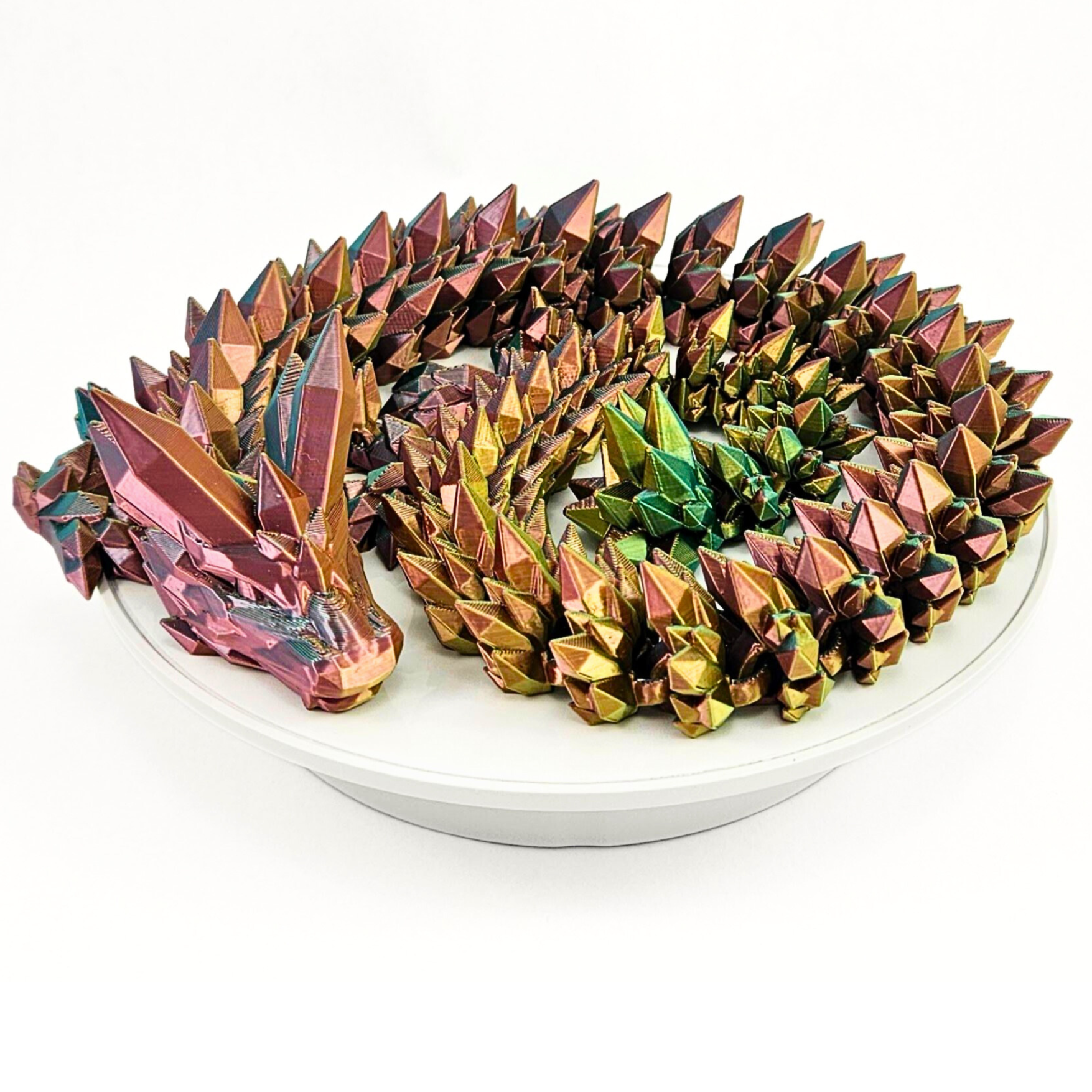 Crystal Dragon Articulated Fidget Toy - 3D Printed Flexi Gemstone Desk Pet - Sensory Stress Relief Fantasy Gift